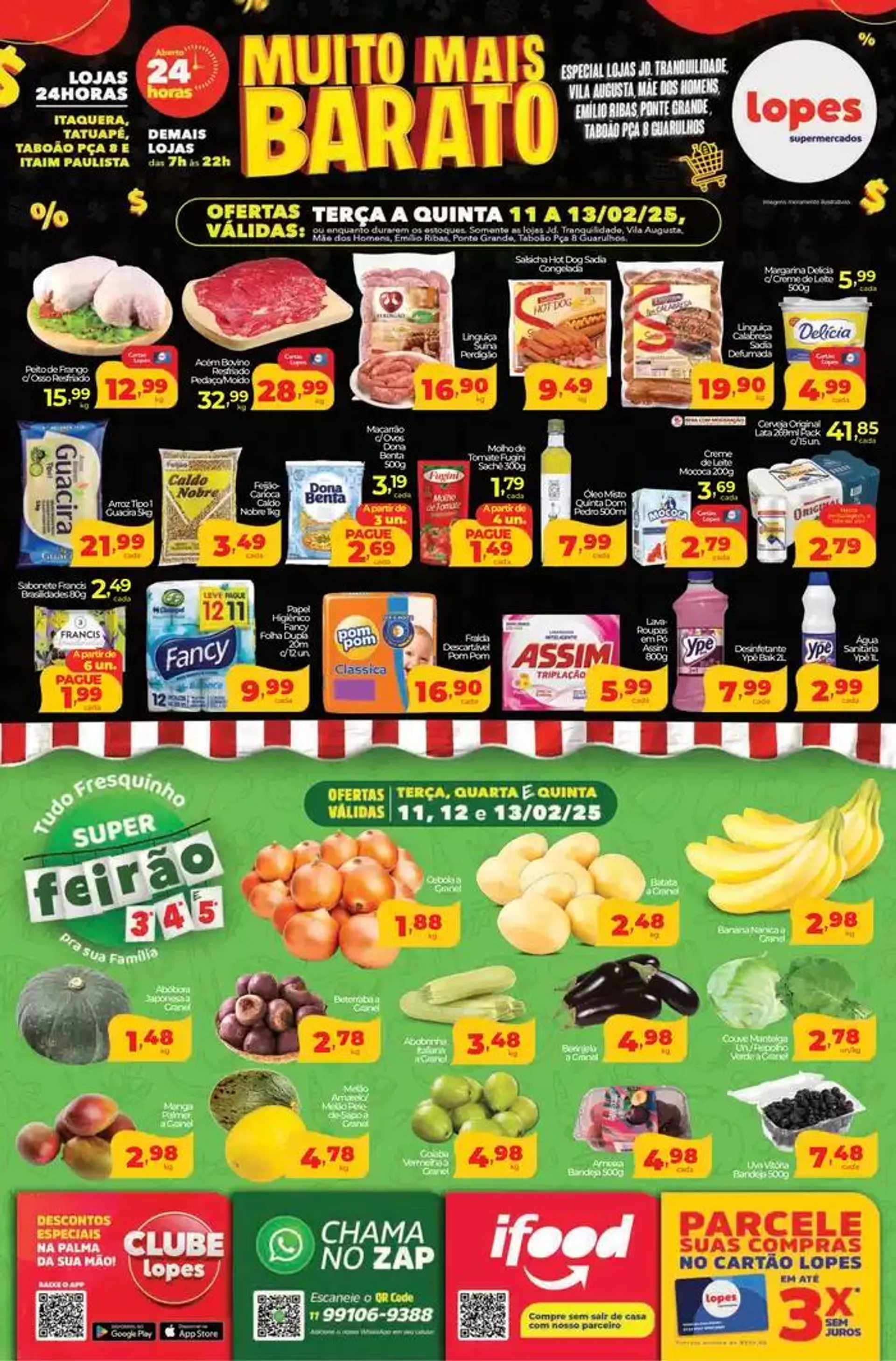 Encarte de Encarte Lopes Supermercados 11 de fevereiro até 13 de fevereiro 2025 - Pagina 1