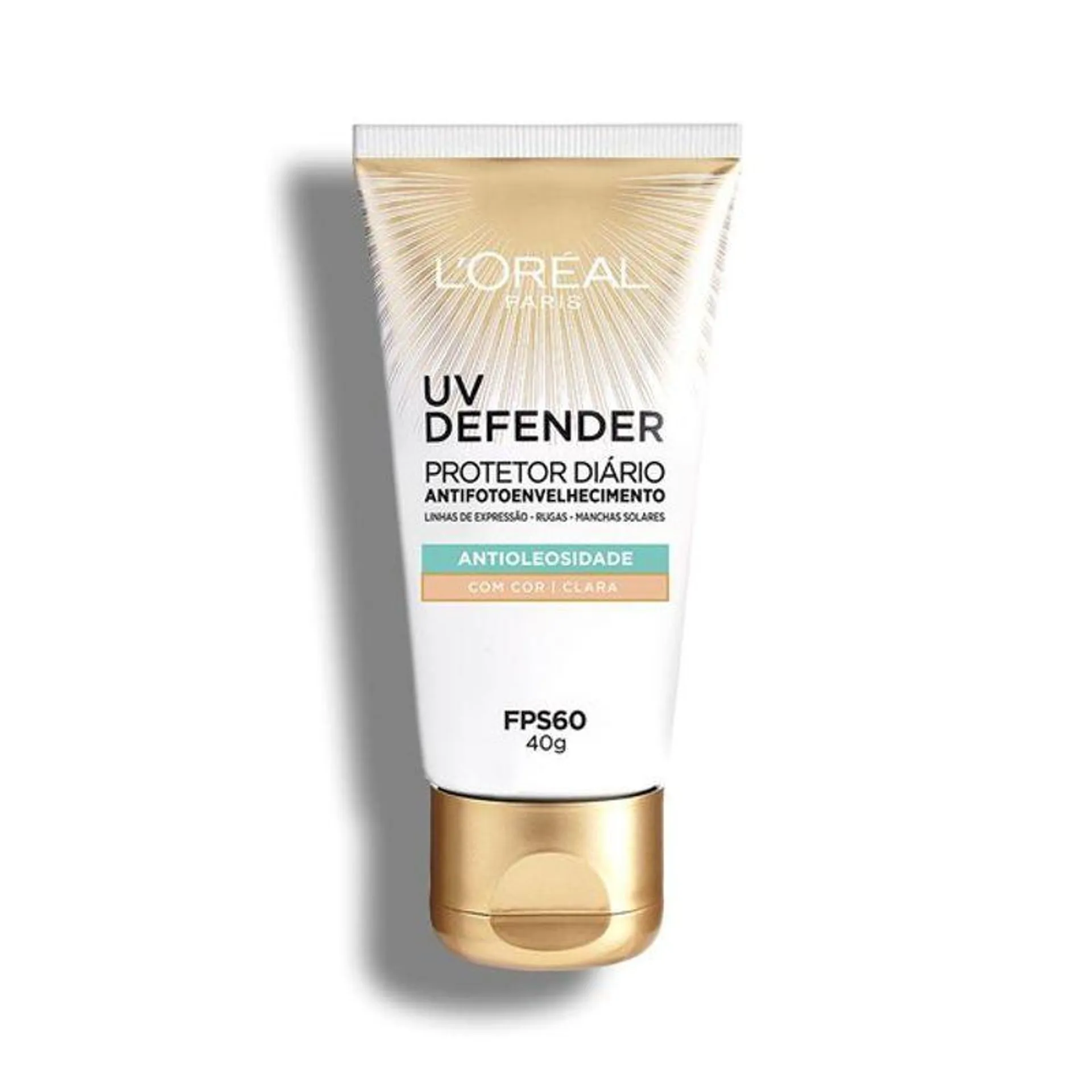 Protetor LOréal Facial UV Defender Antioleosidade Cor Clara FPS60 40g