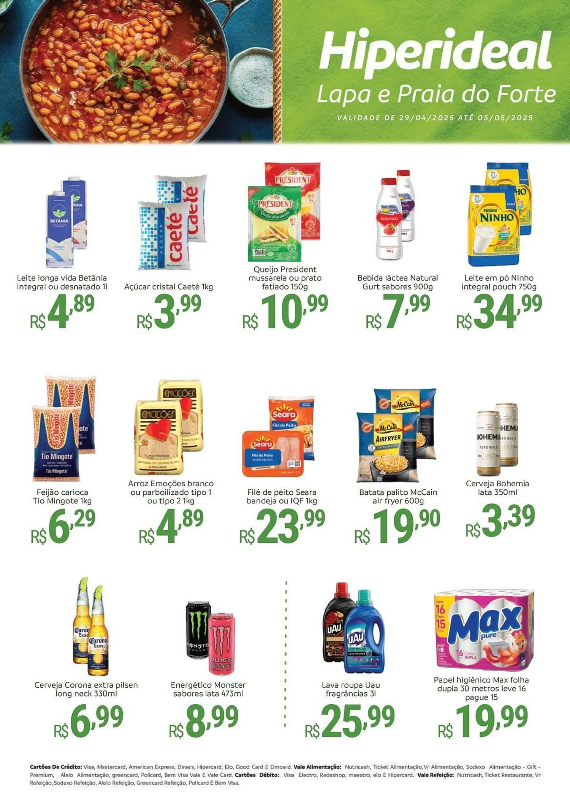 Encarte de Catálogo Hiperideal Supermercados 29 de abril até 5 de maio 2025 - Pagina 1