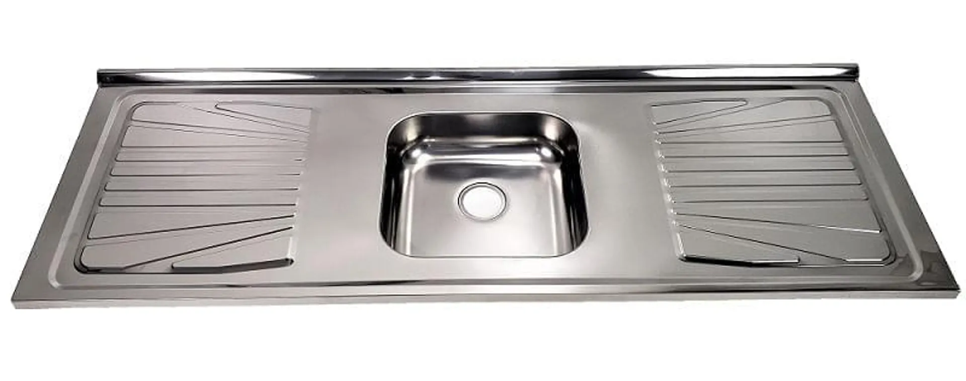 Pia Inox Aço 430 150x52cm com Cuba Simples Central Ps1500 Fabrinox