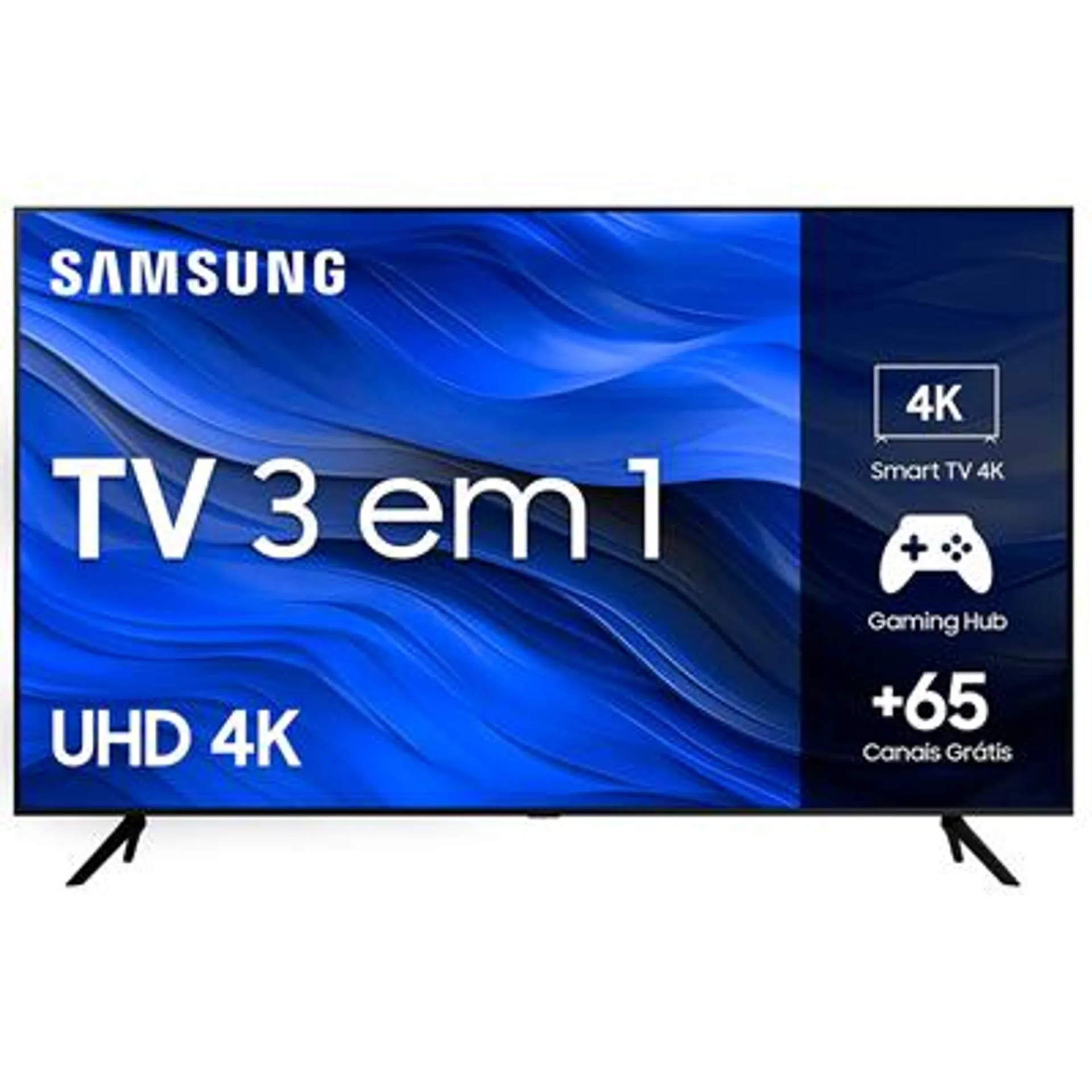 Smart TV Samsung 65" UHD 4K 2023 Crystal 4K Tela Sem Limites Alexa Built in Samsung Gaming Hub - UN65CU7700GXZD