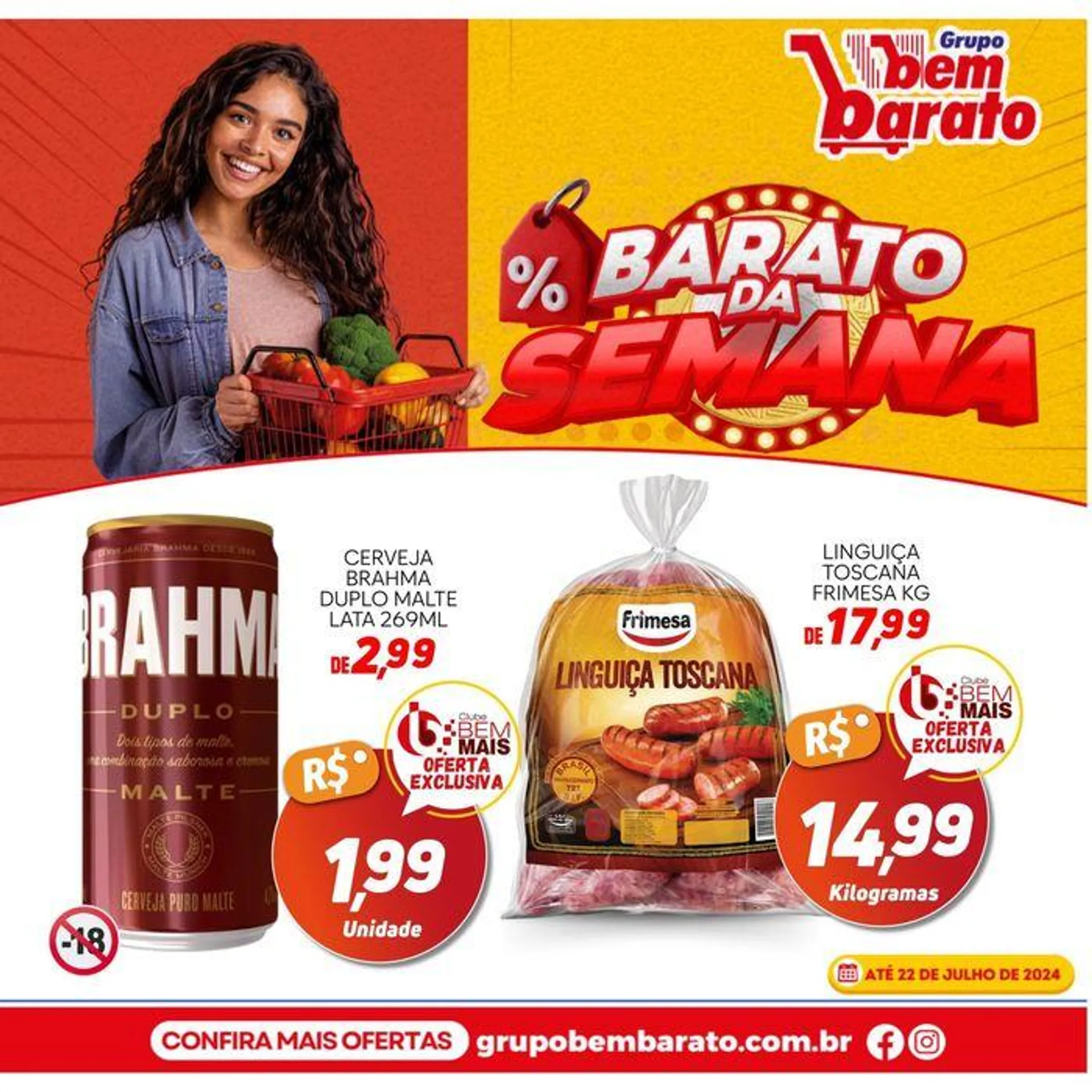 Encarte de Ofertas Supermercado Bem Barato. 19 de julho até 22 de julho 2024 - Pagina 2