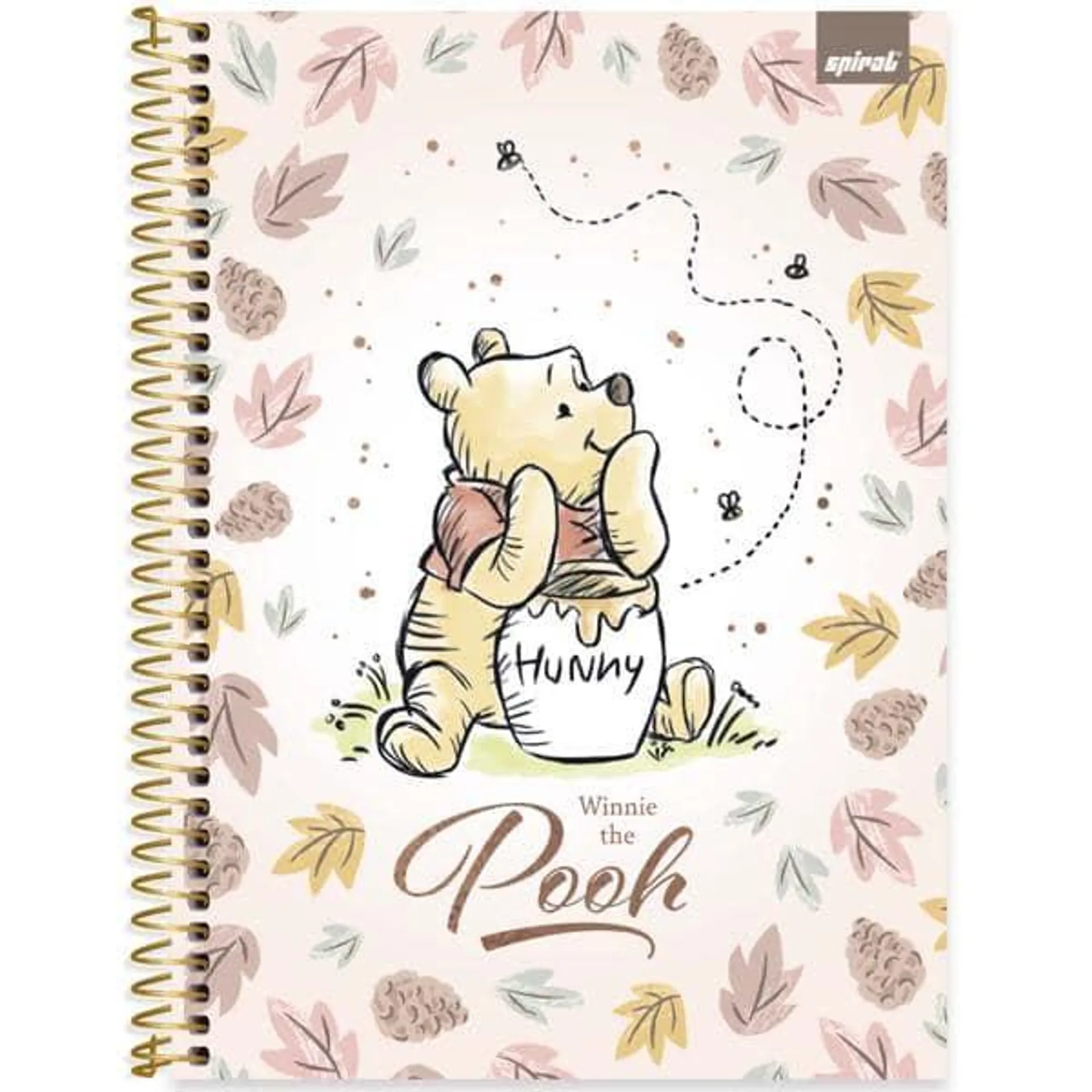 Caderno Universitário Capa Dura, 1 x 1, 80 Folhas, Pooh, 2524178, Spiral Pooh - PT 1 UN