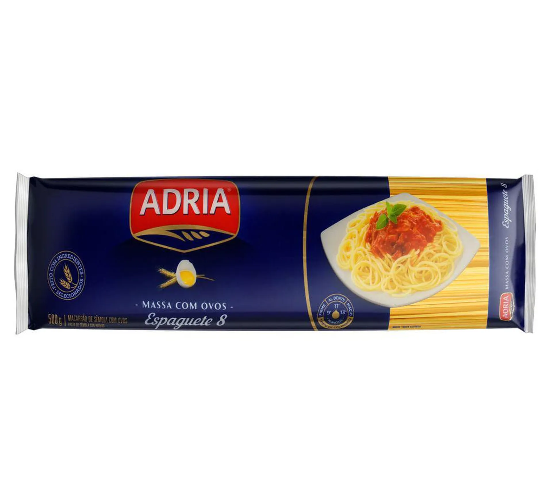 Macarrão de Sêmola com Ovos Espaguete 8 Adria 500g