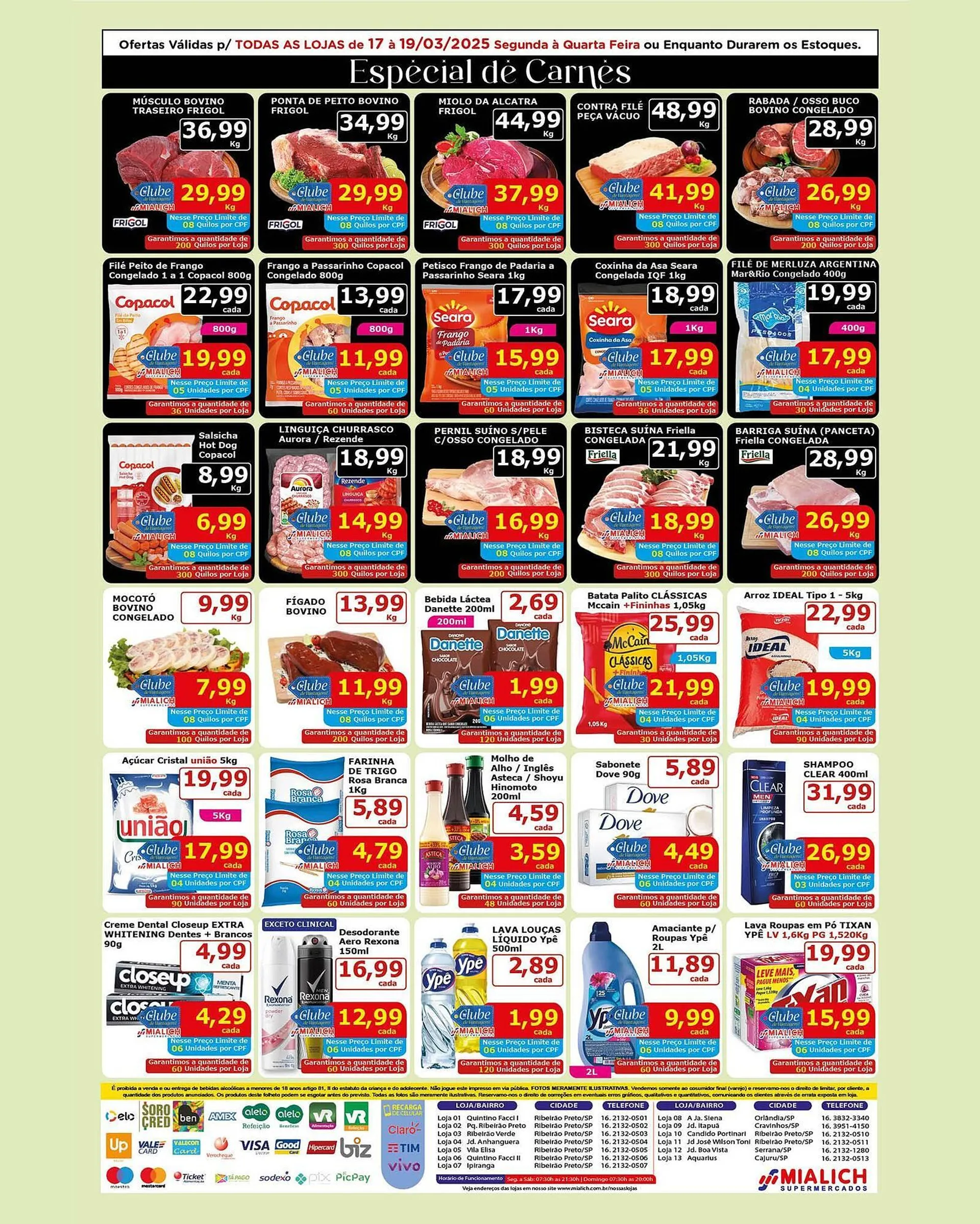 Encarte de Catálogo Mialich Supermercados 17 de março até 19 de março 2025 - Pagina 2