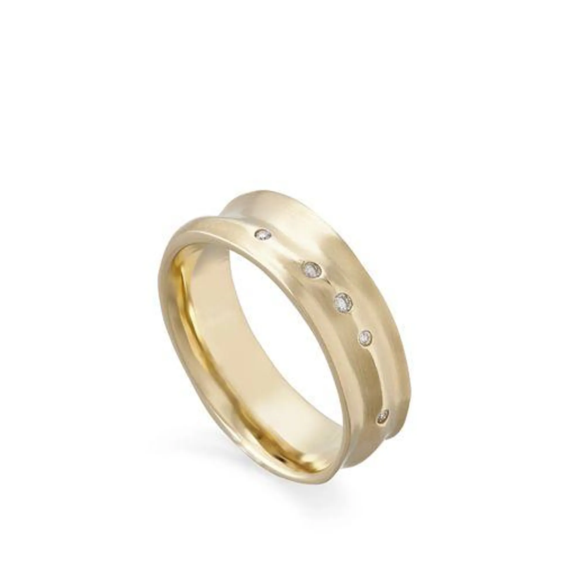 Aliança de ouro amarelo 18K com diamantes - Riverflow - Alianças HStern