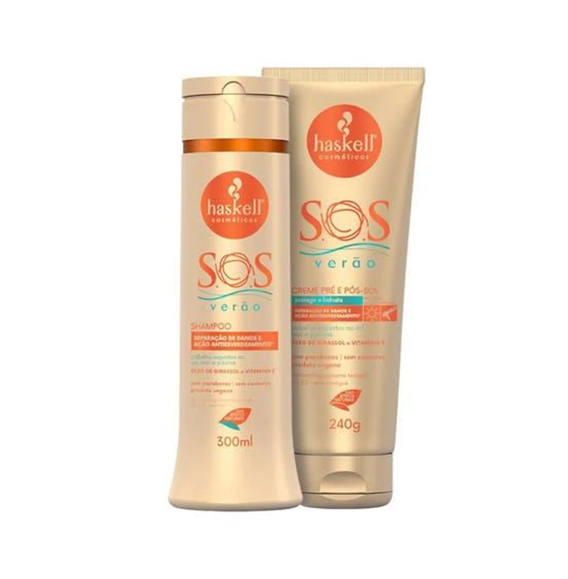 Kit Haskell SOS Verão Shampoo 300ml Leave In 240g