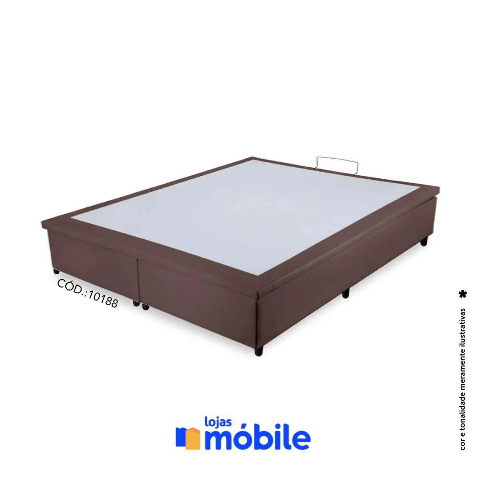 Cama Box Baú Queen 158x198x35 Couro Sintético Bi-Partido Orthocrin (14149)