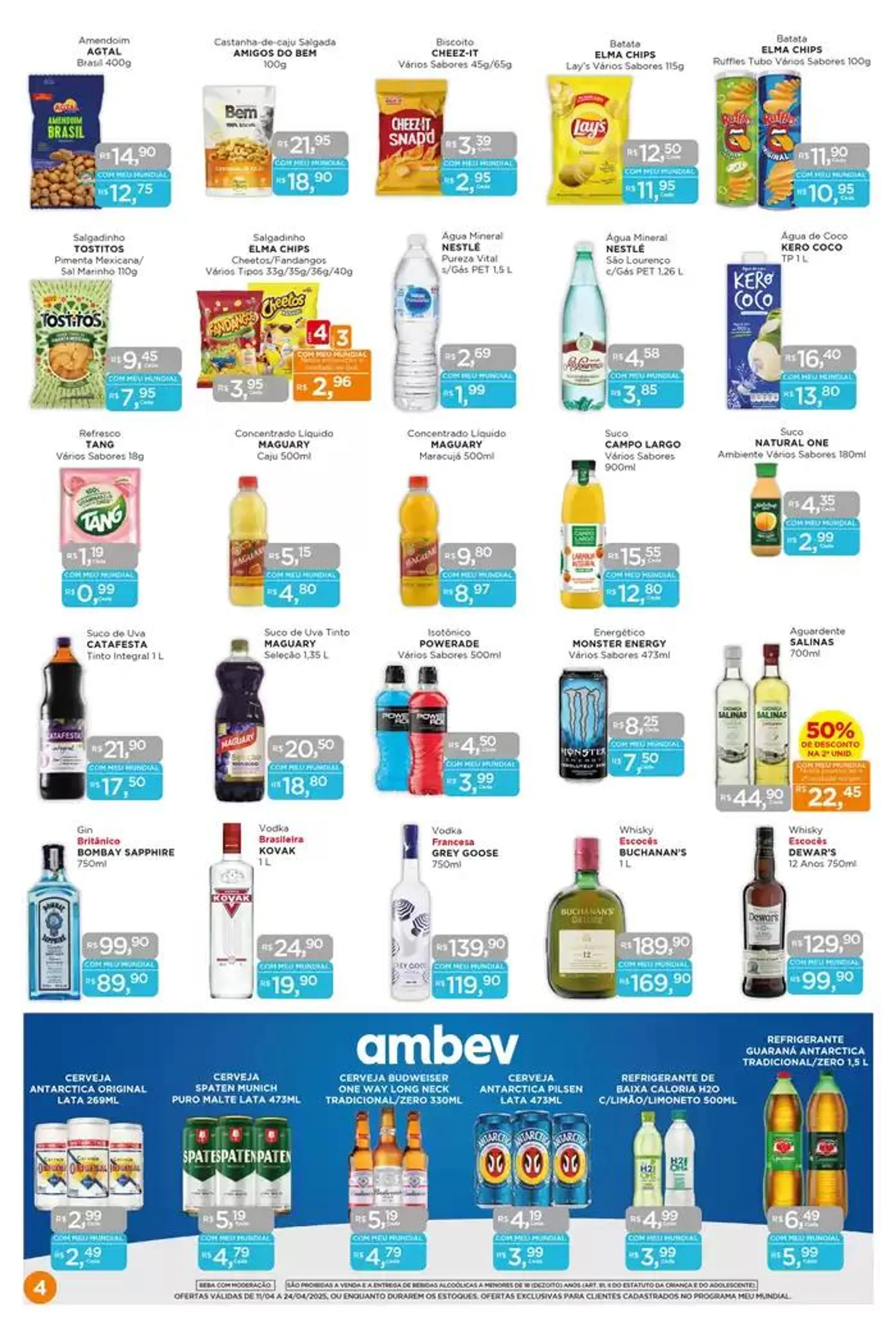 Encarte de Ofertas Supermercados Mundial 11 de abril até 24 de abril 2025 - Pagina 4