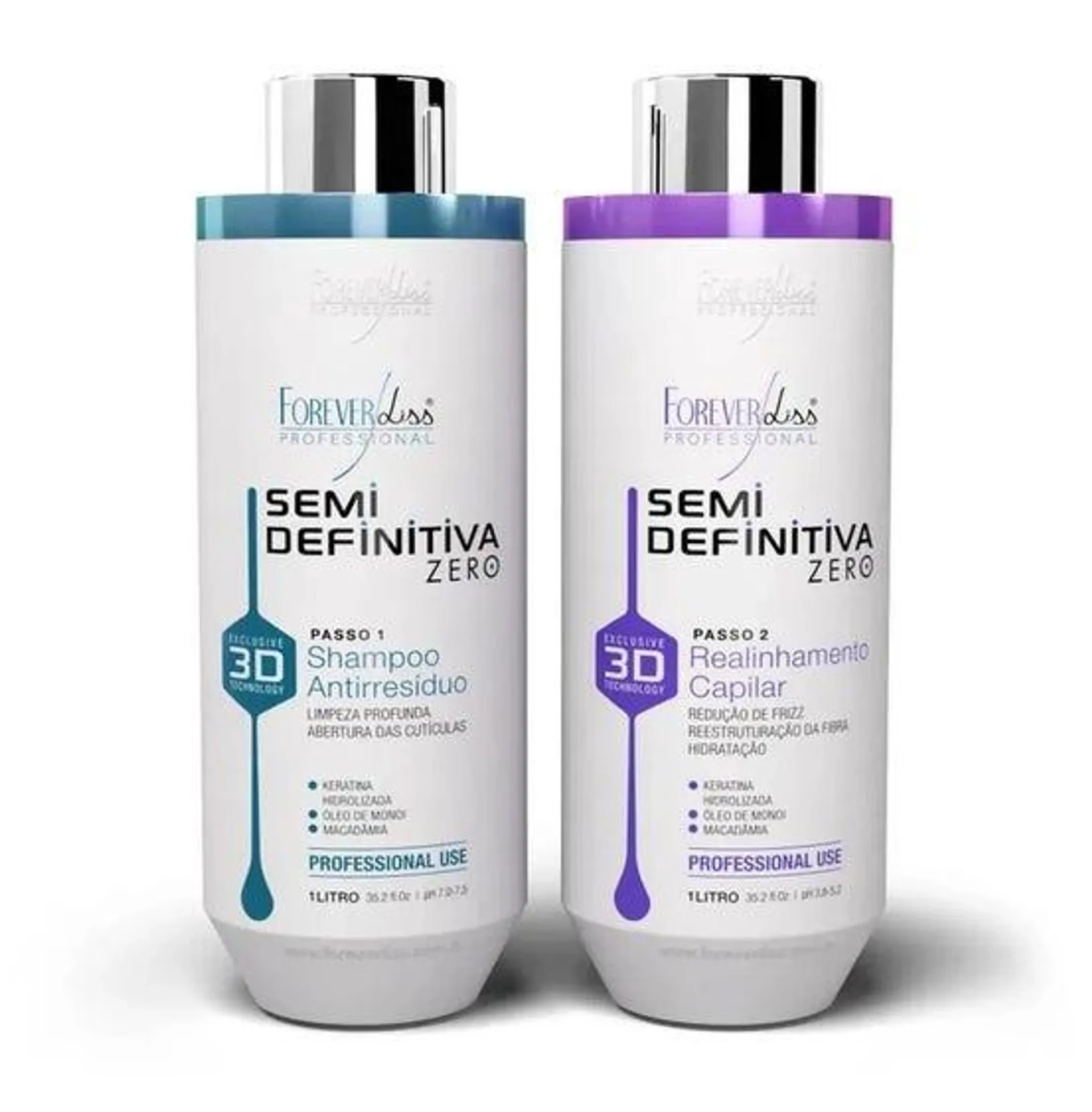 Escova Semi Definitiva 3D Forever Liss (Shampoo E Realinhamento) 1L