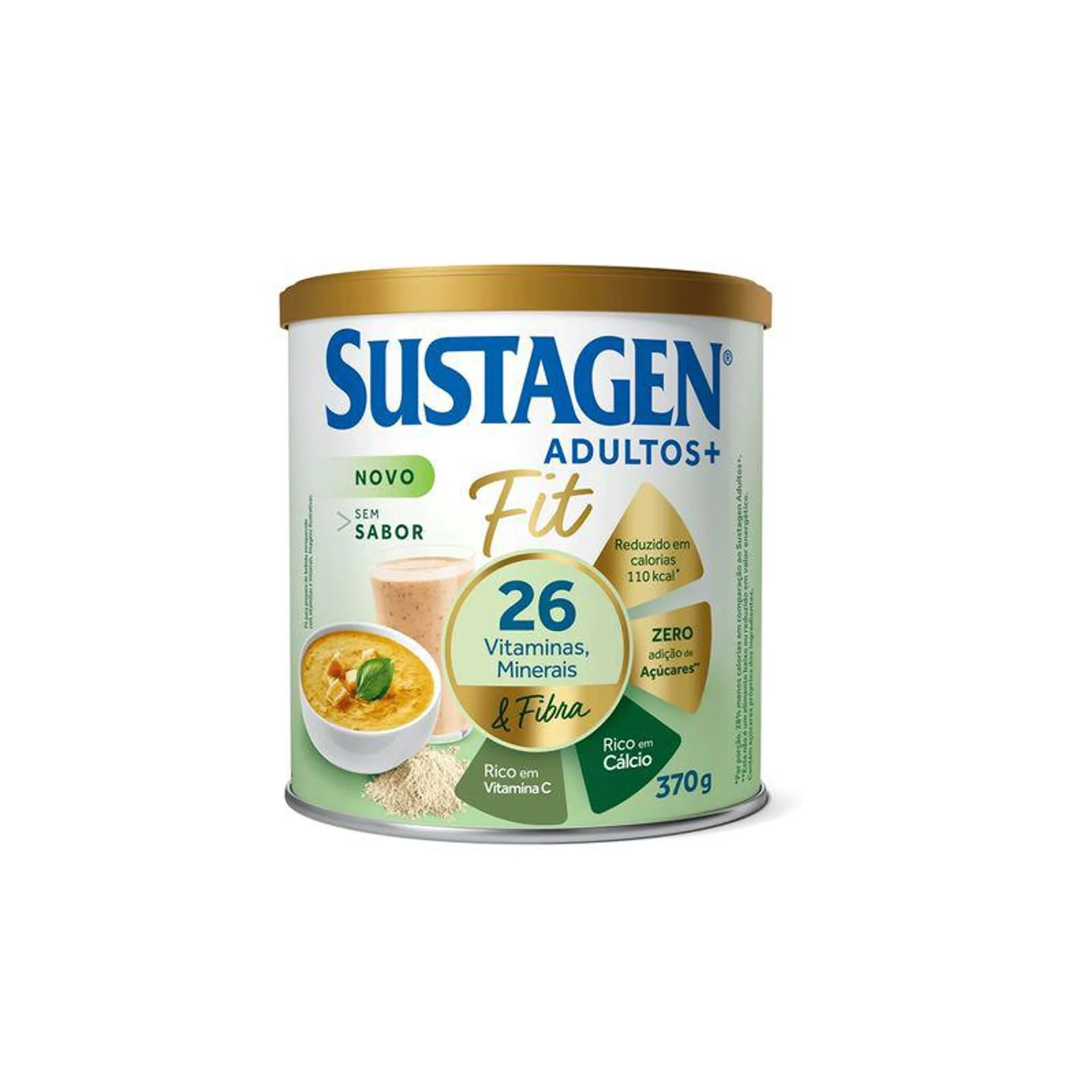 Sustagen Adulto + Fit Sem Sabor 370g