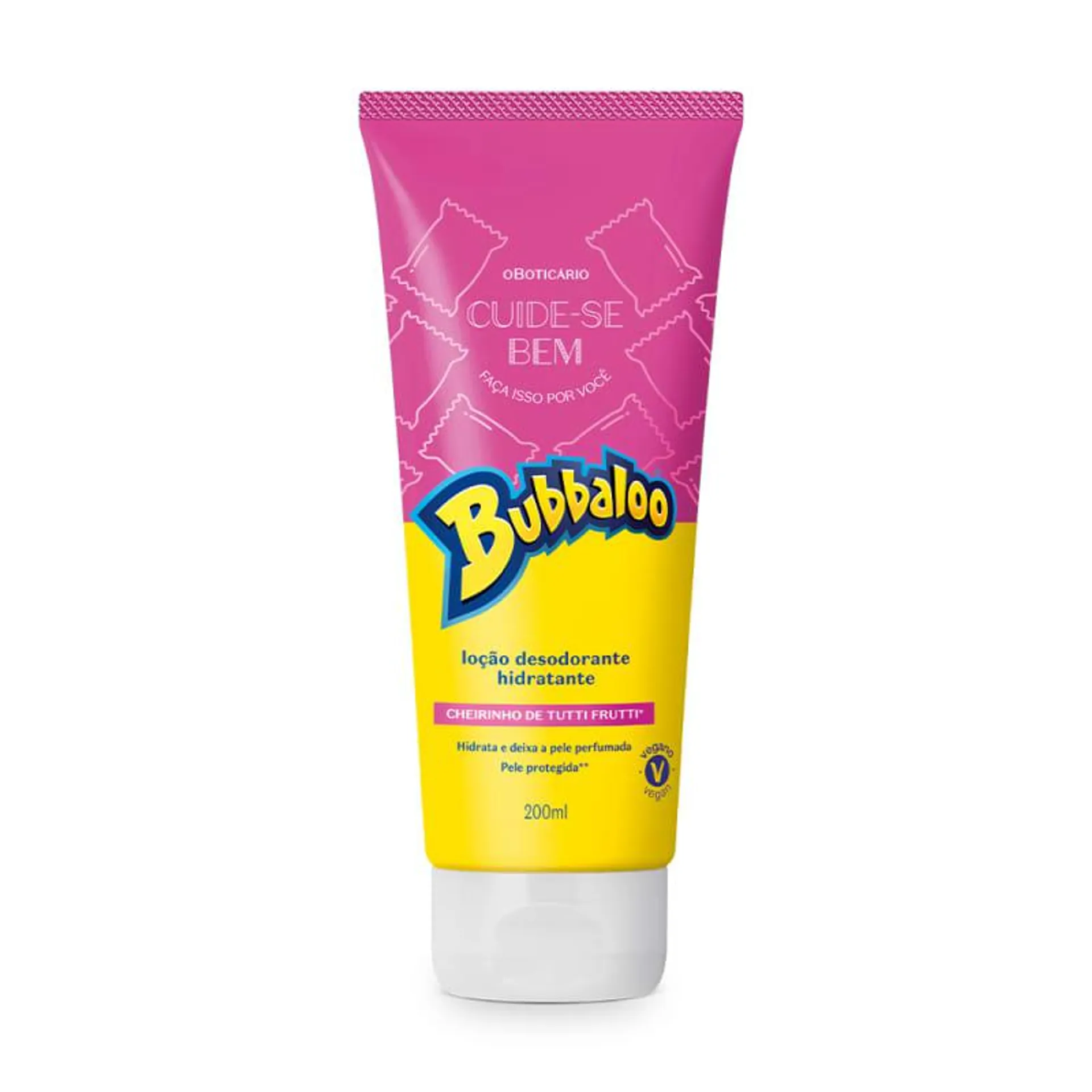 Loção Desodorante Hidratante Corporal Cuide-se Bem Bubbaloo Tutti Frutti 200ml