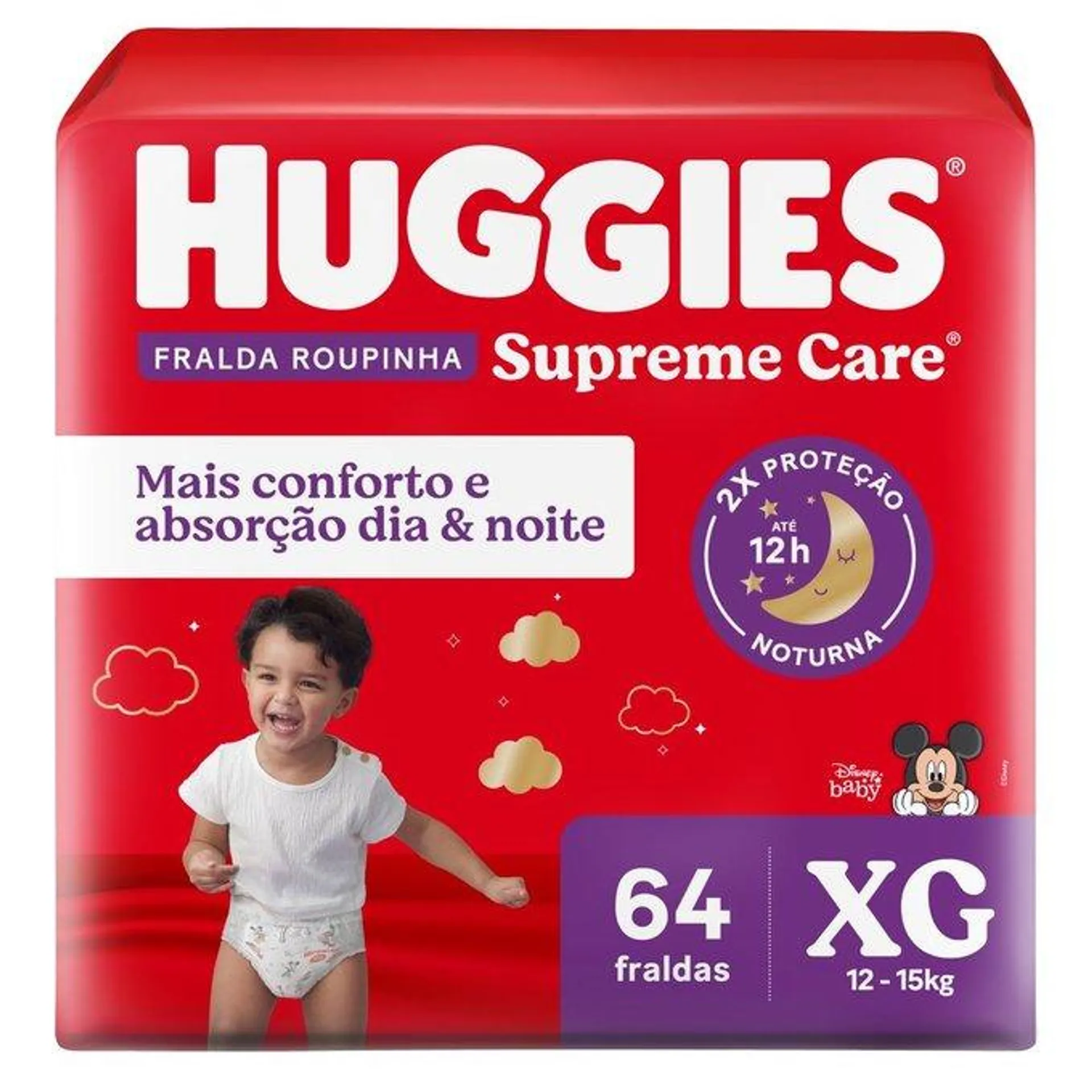 Fralda Huggies Supreme Care Bag Roupinha Xg Com 64 Unidades