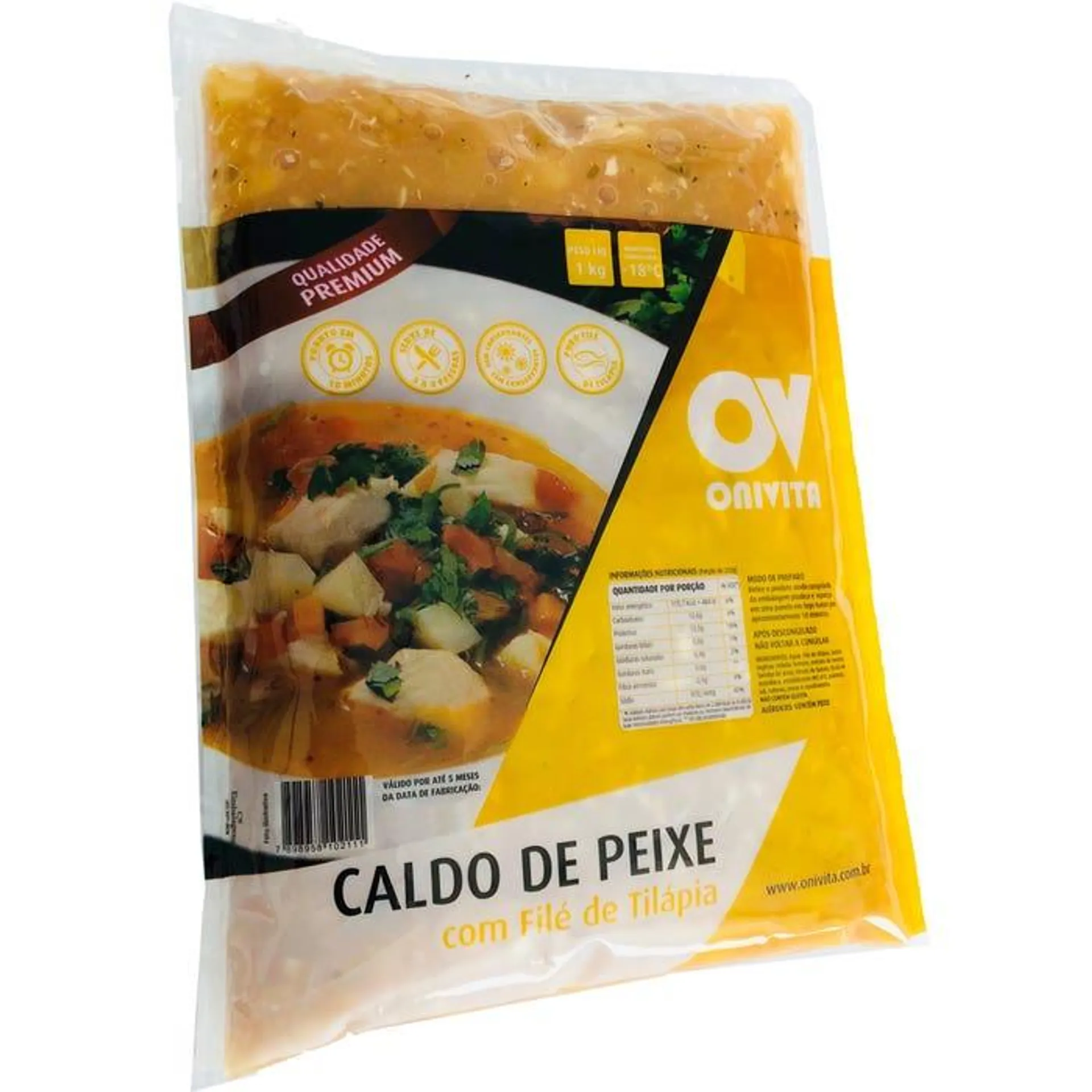 Caldo De Peixe Com Filé De Tilápia Onivita 1kg