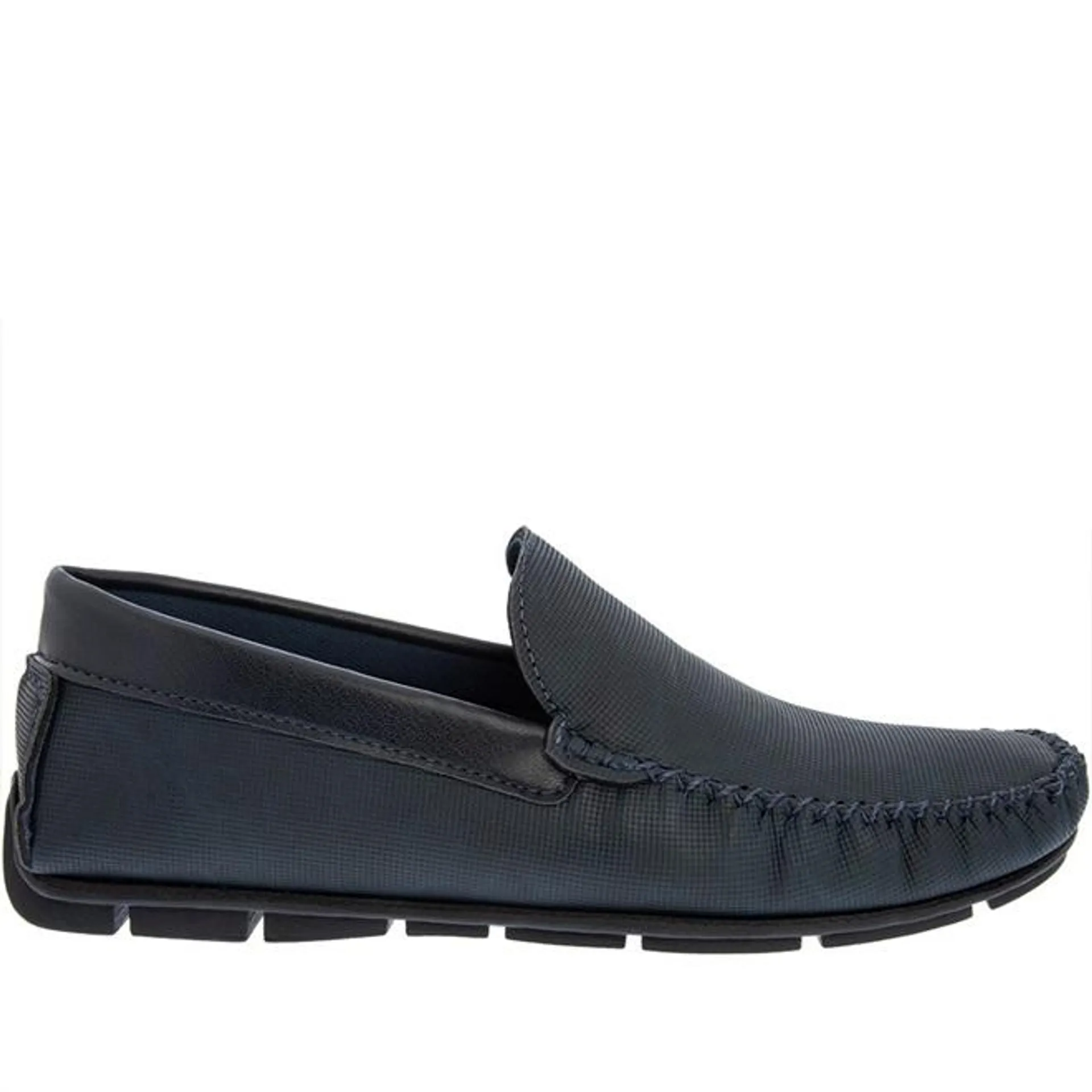 Mocassim Woche Recortes Texturizado Marinho