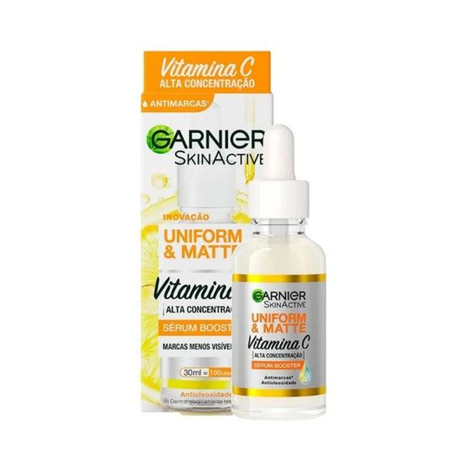 Sérum Facial Garnier Booster Uniform & Matte Vitamina C 30ml