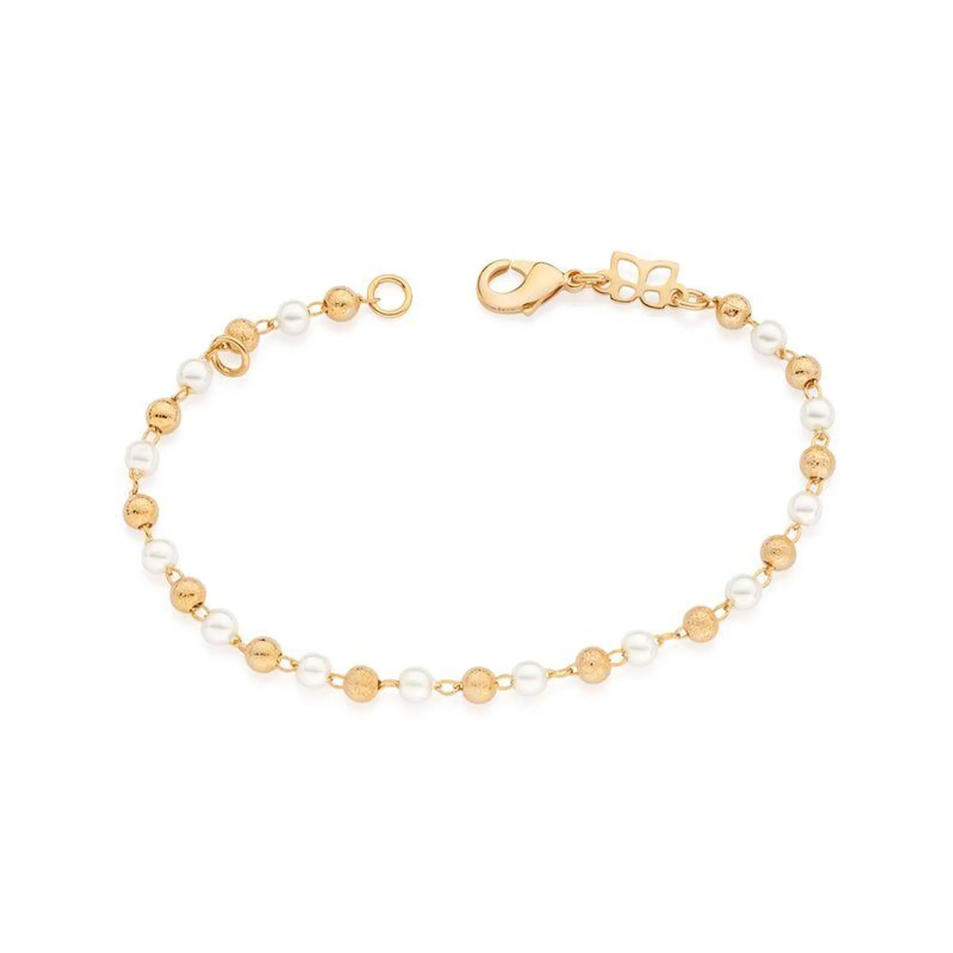 PULSEIRA BANHADA A OURO 18K COM PÉROLAS - TAM.16 5521081626