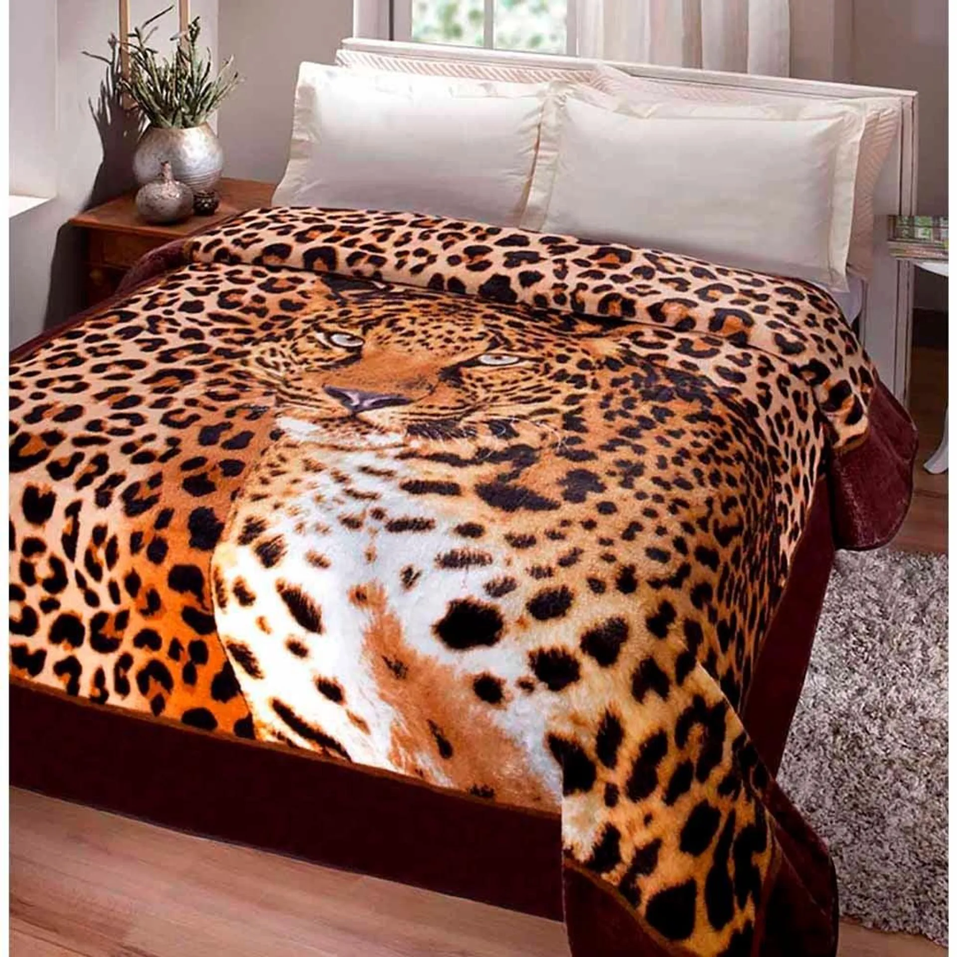 Cobertor Casal Kyor Plus Soft Leopardo 180x220cm - Jolitex