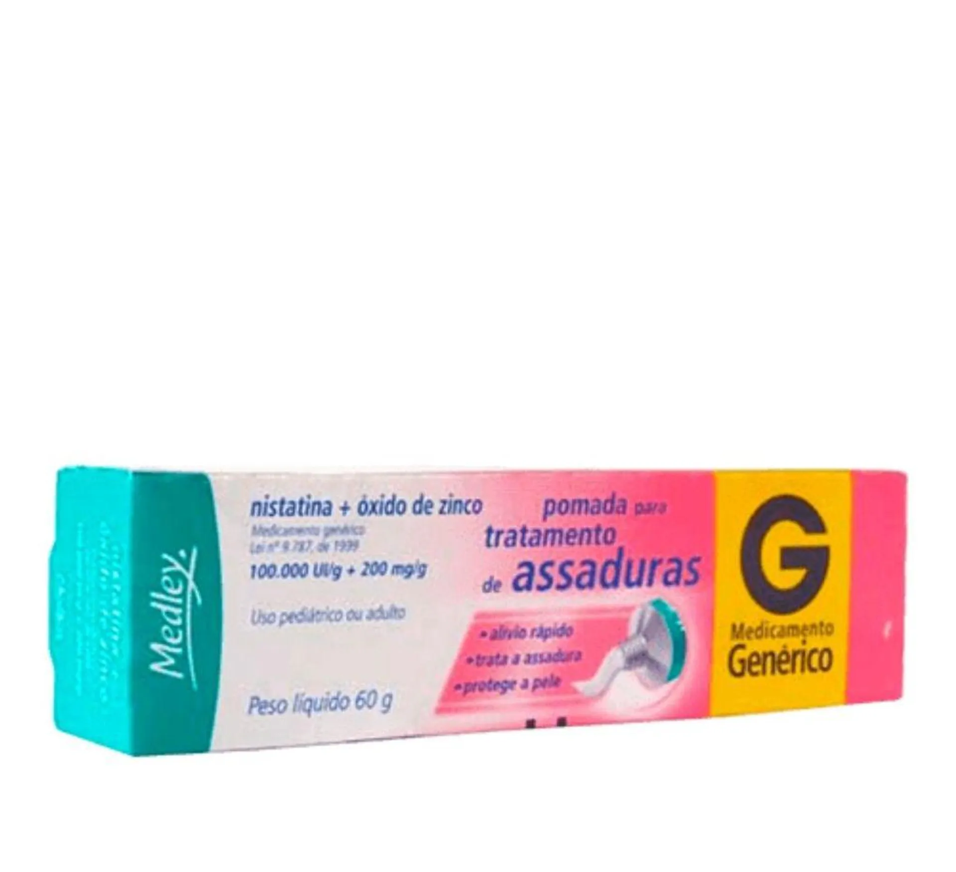 Pomada contra Assadura Nistatina + Óxido de Zinco Medley Genérico 60g