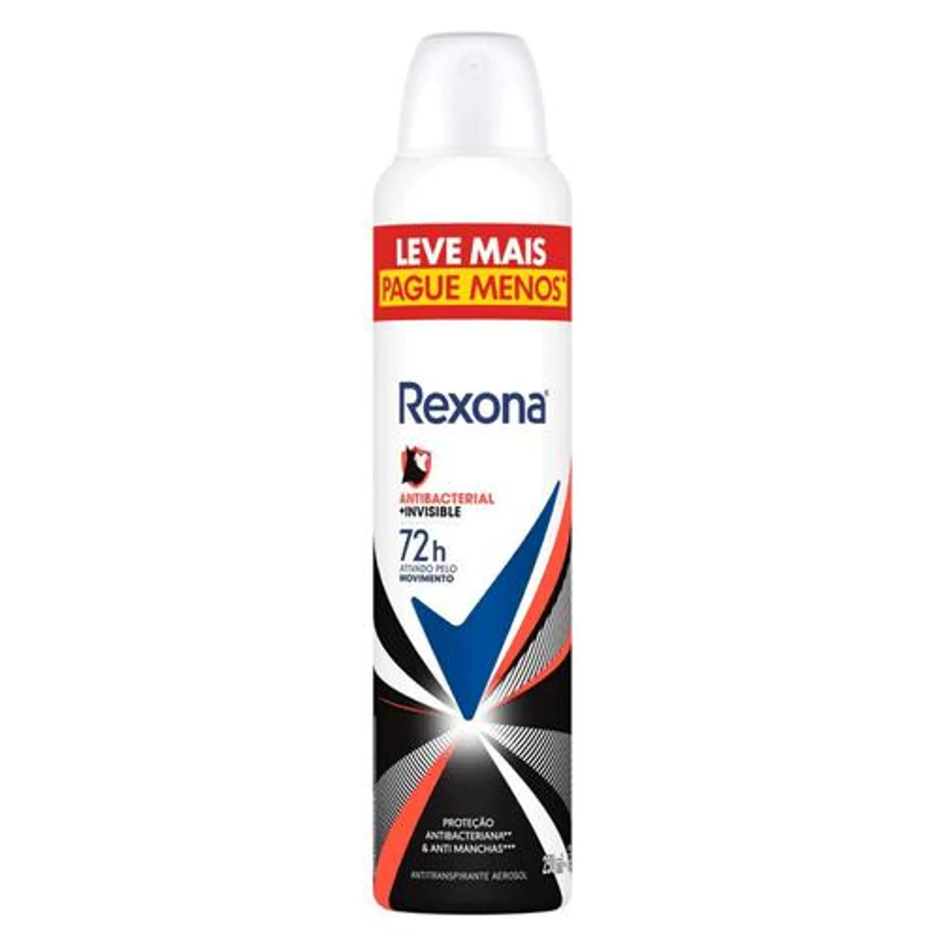 Desodorante Antitranspirante Rexona Antibacterial + Invisible 250ml Aerossol