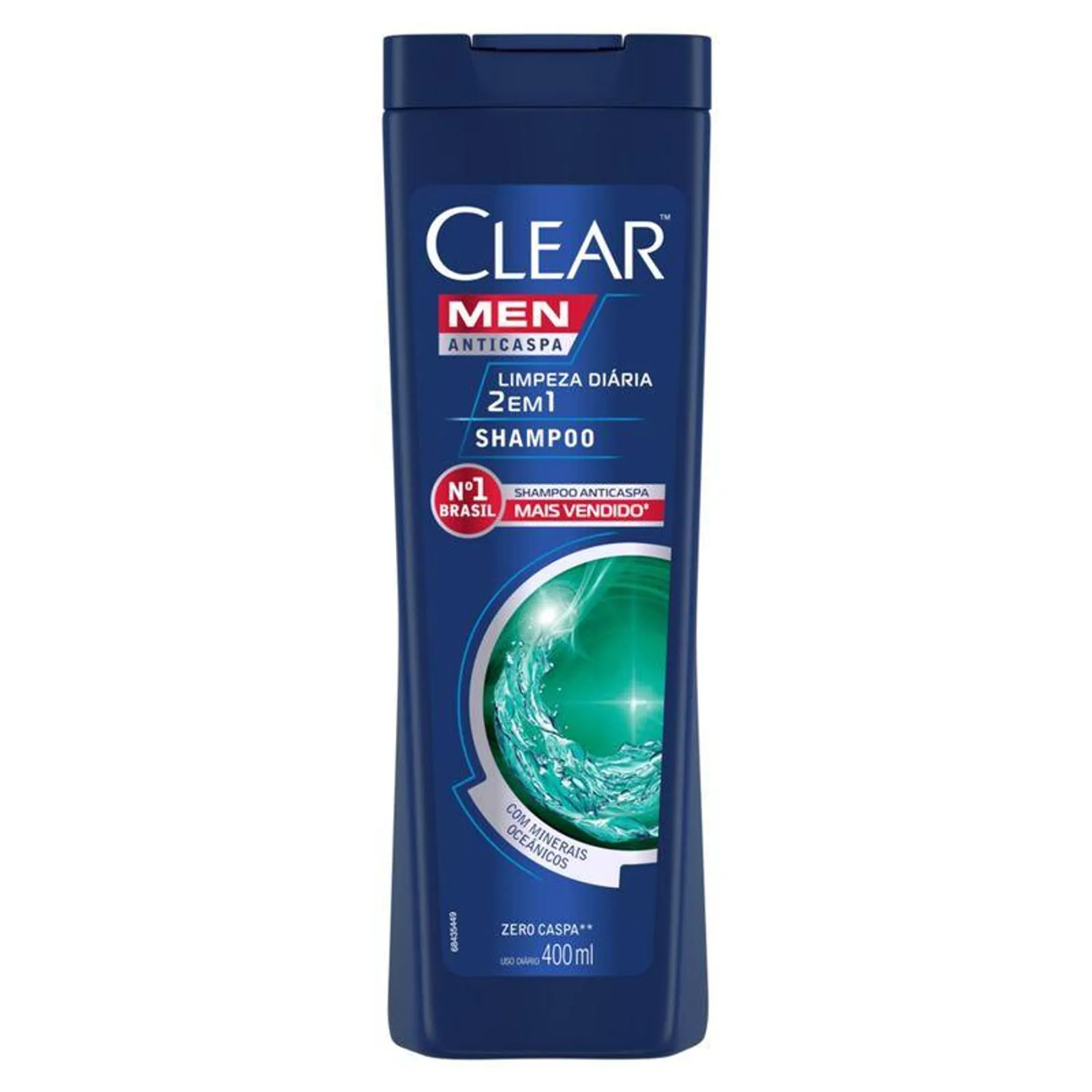 Shampoo Anticaspa Clear Men Limpeza Diária 2 em 1 400ml