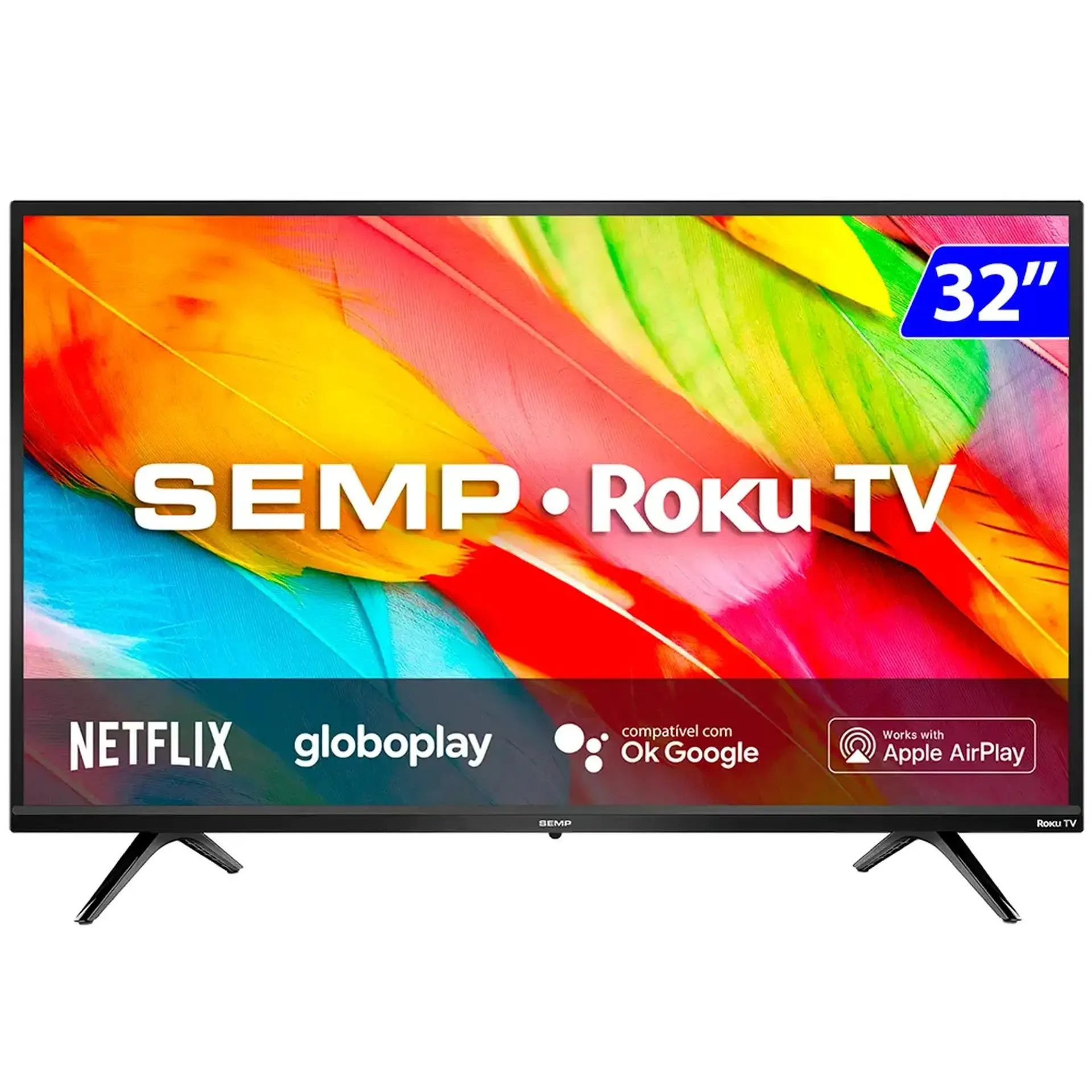 Smart TV Semp LED 32" HD Wi-Fi USB HDMI Roku 32R6500