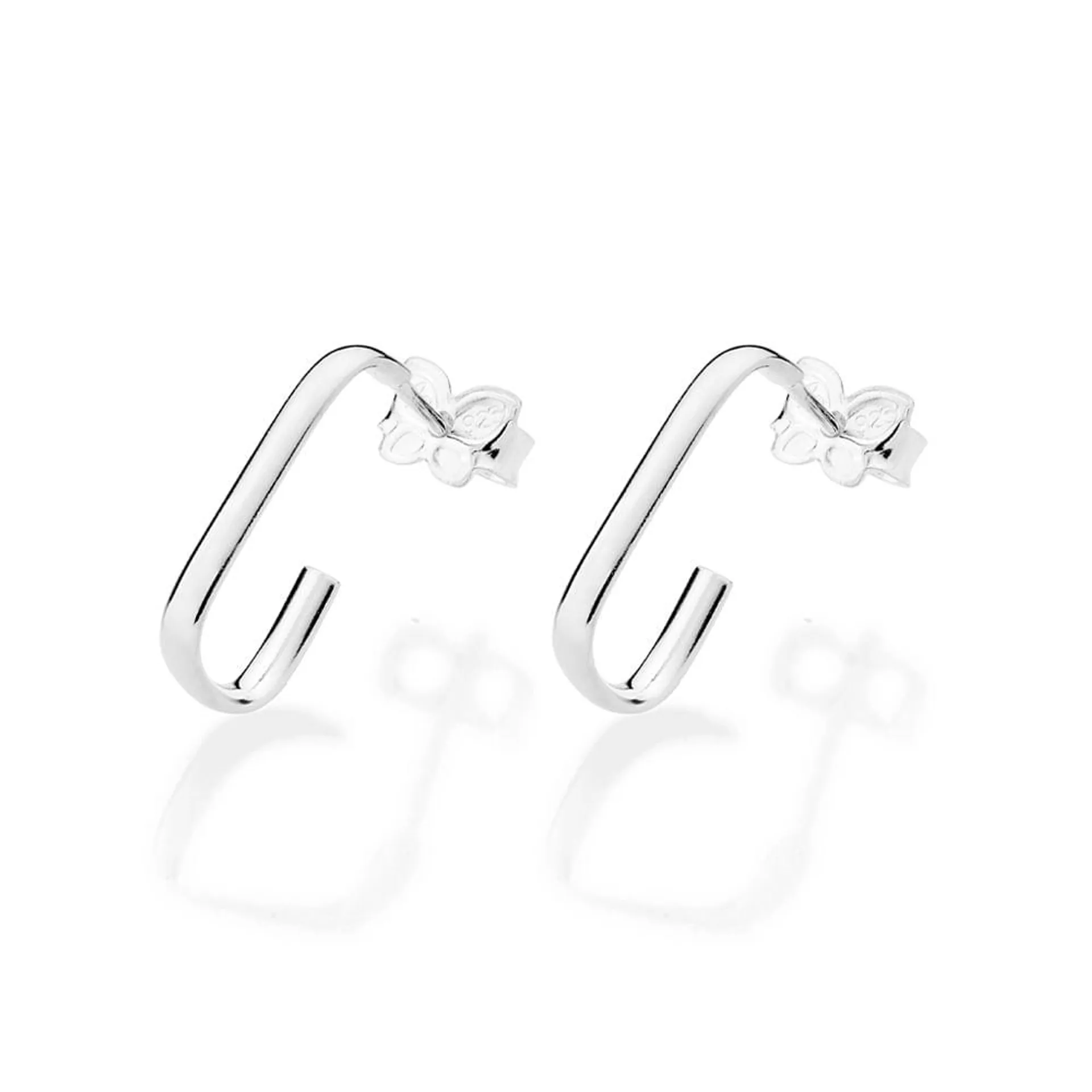 BRINCO ARGOLA RETANGULAR DE PRATA MACIÇA 925 - TAM.ÚNICO 8202390000
