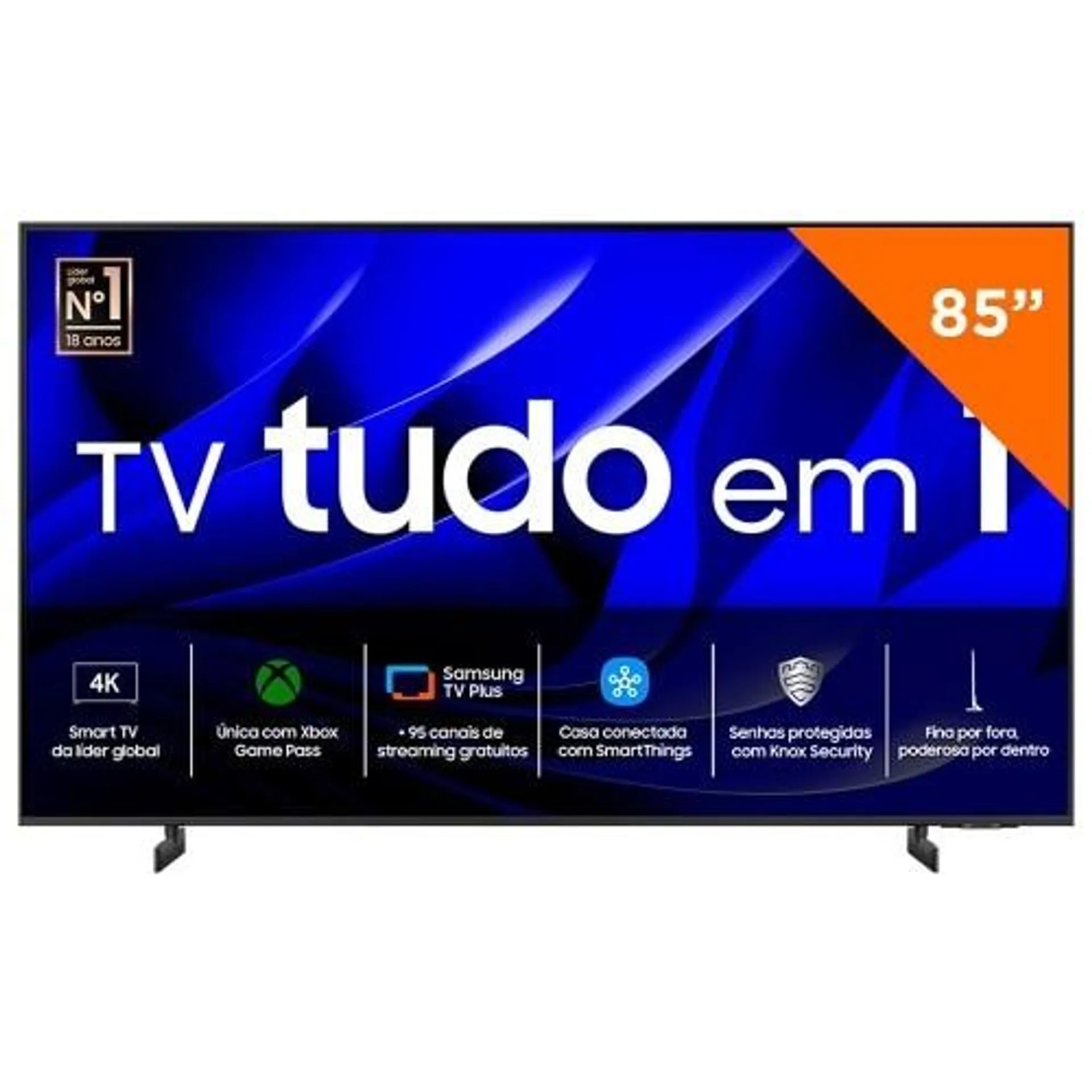 Smart Big TV 85 polegadas 4K Samsung Crystal UHD, com Gaming Hub, UN85DU8000