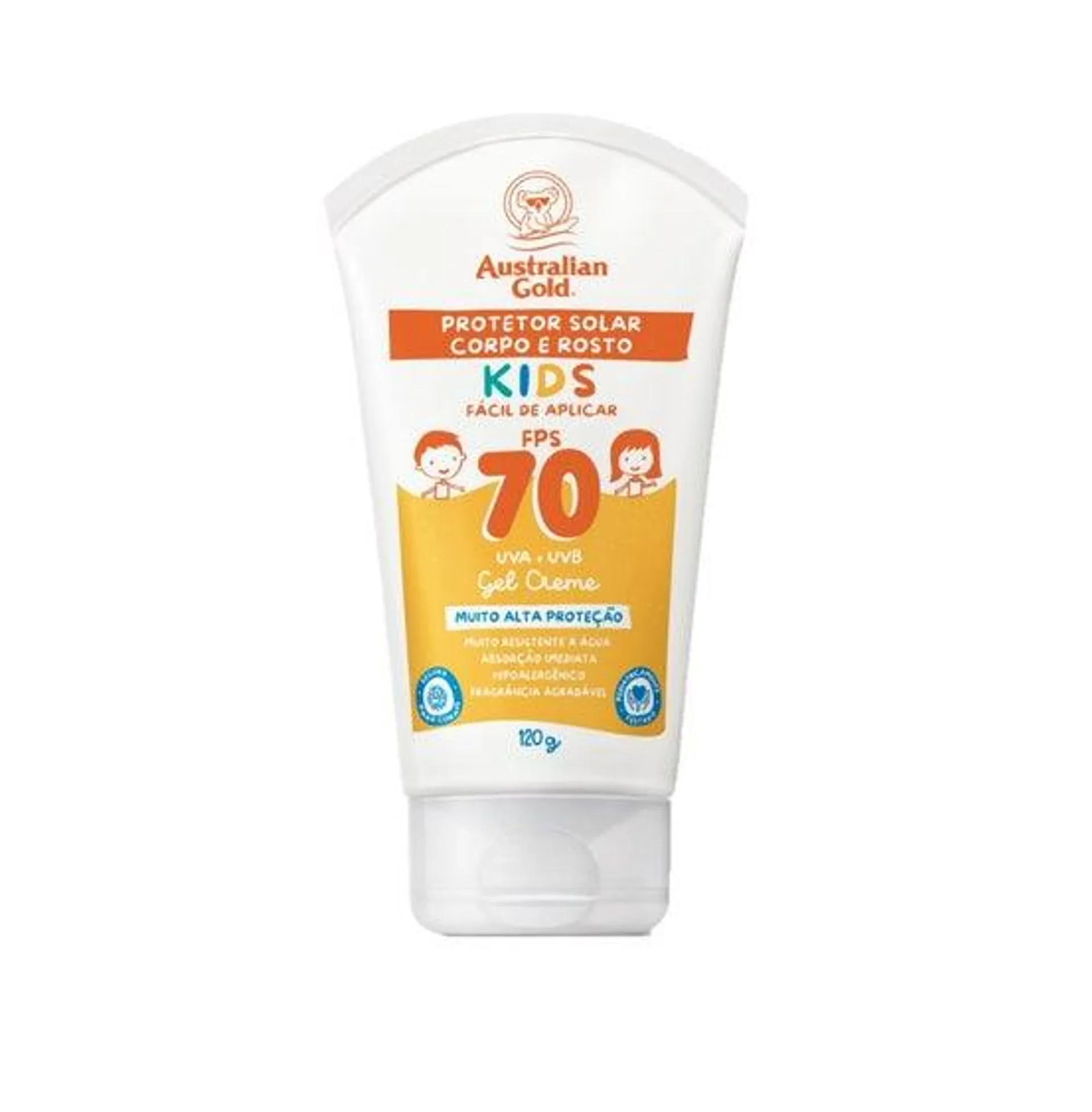 Protetor Solar Kids Australian Gold Gel Creme Fps70 120gr