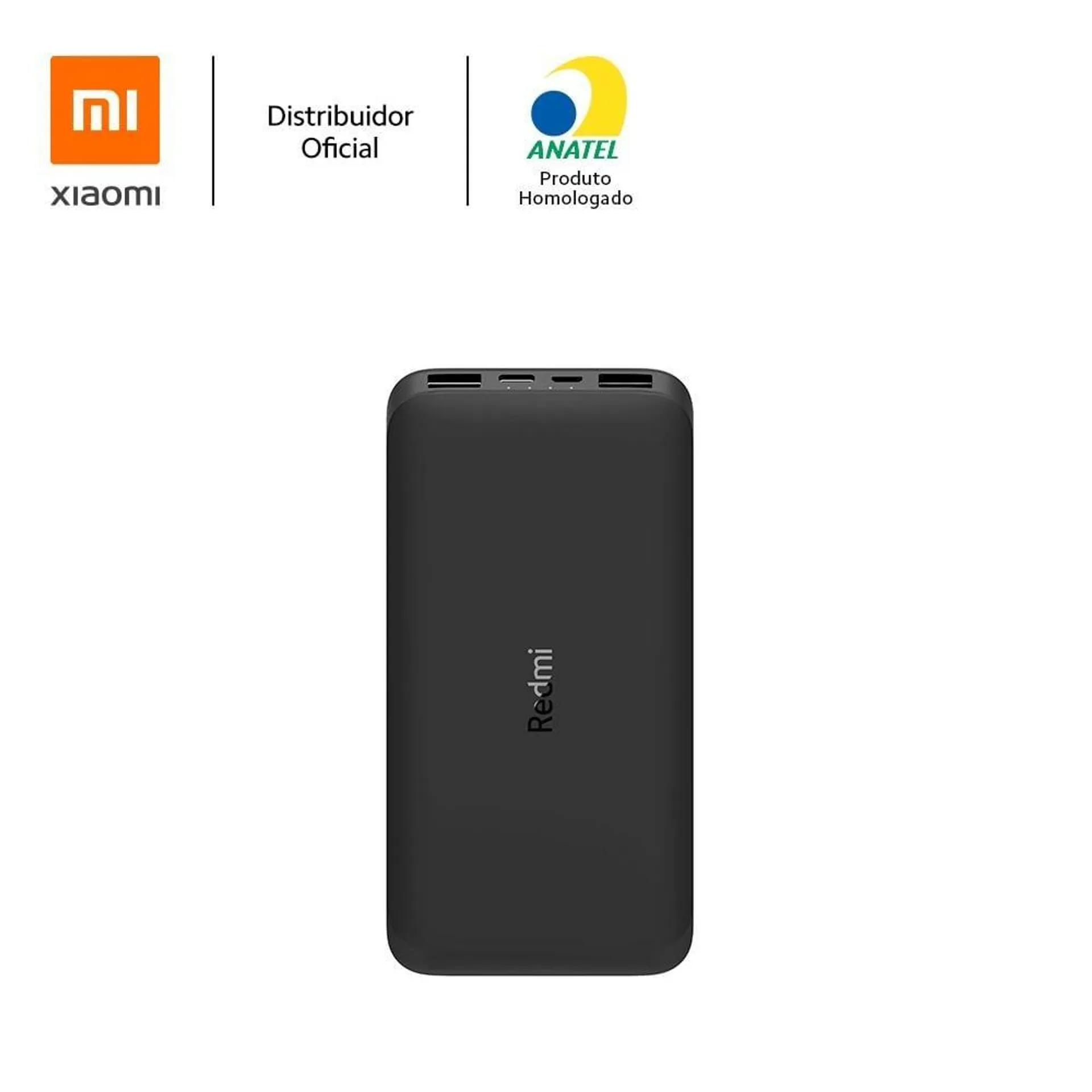 Carregador USB Portatil Xiaomi 10000mah, Dupla Entrada/Saída com USB-C e USB-A, Preto, XM451PRE-B