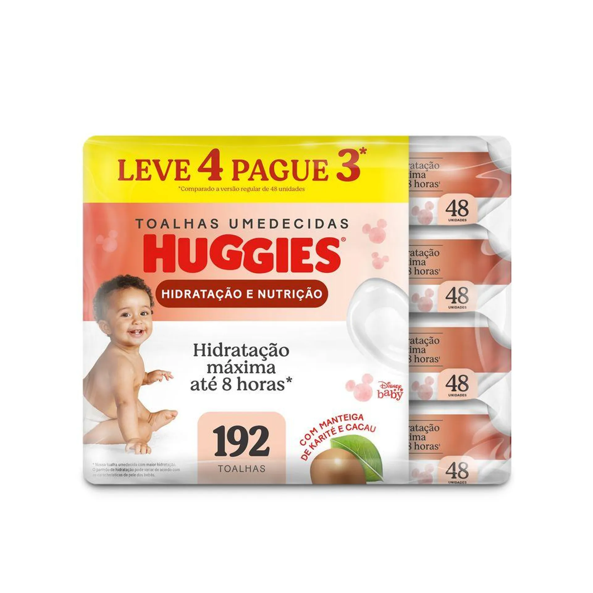 Lenços Huggies Hidratação e Nutrição Contra Assaduras 4x48Un