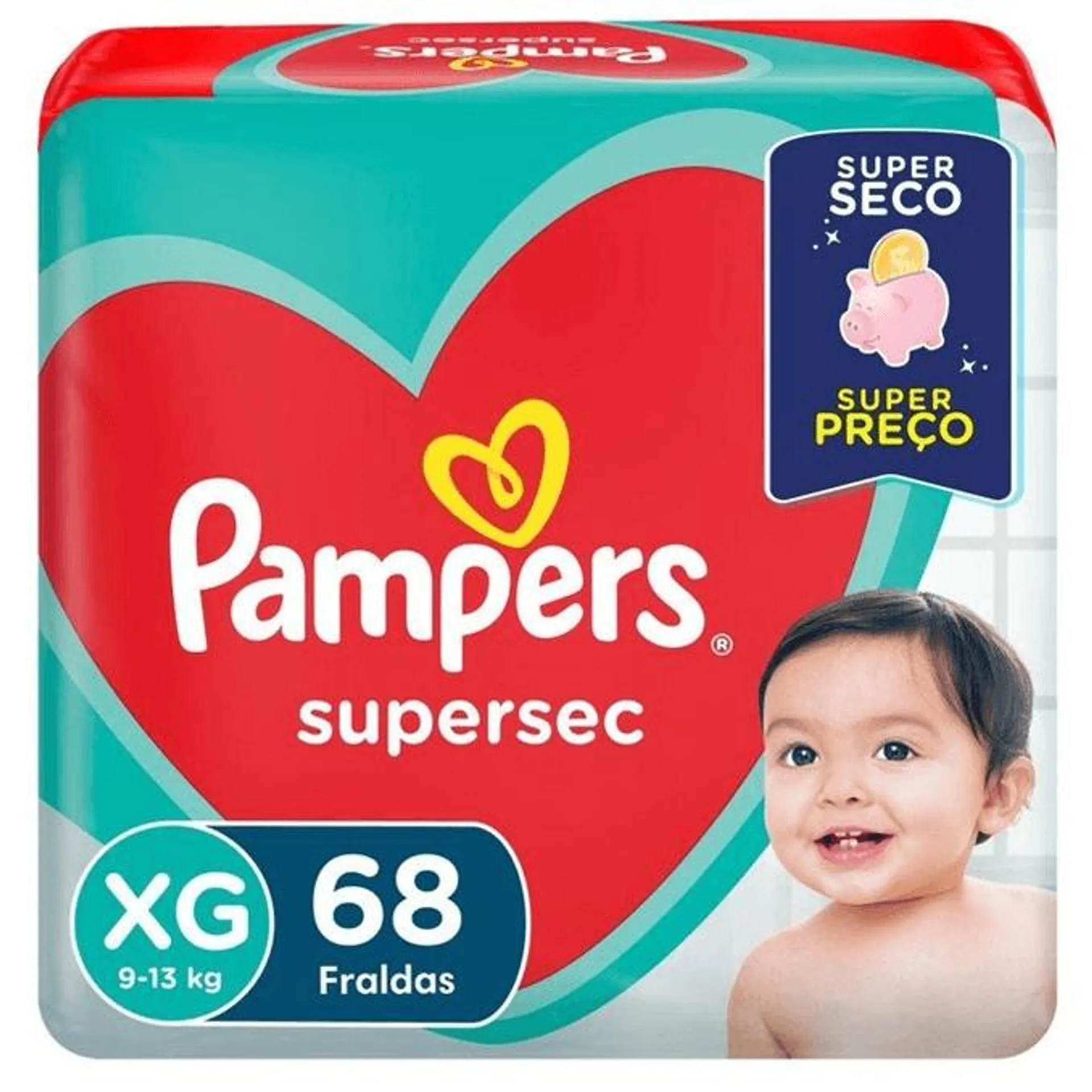 Fralda Pampers Supersec XG - 68 unidades