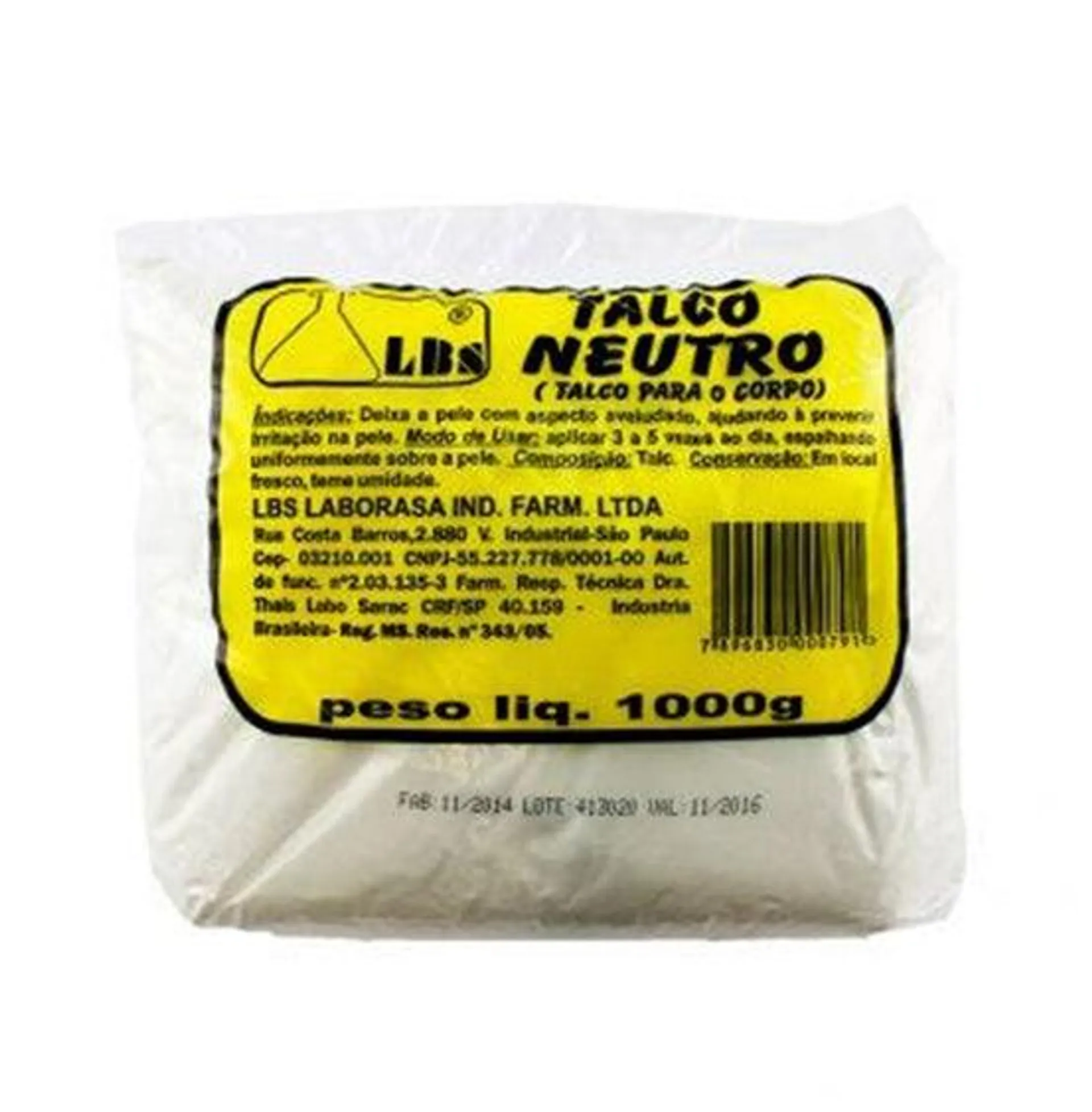 Talco Corporal Neutro Lbs 1000g