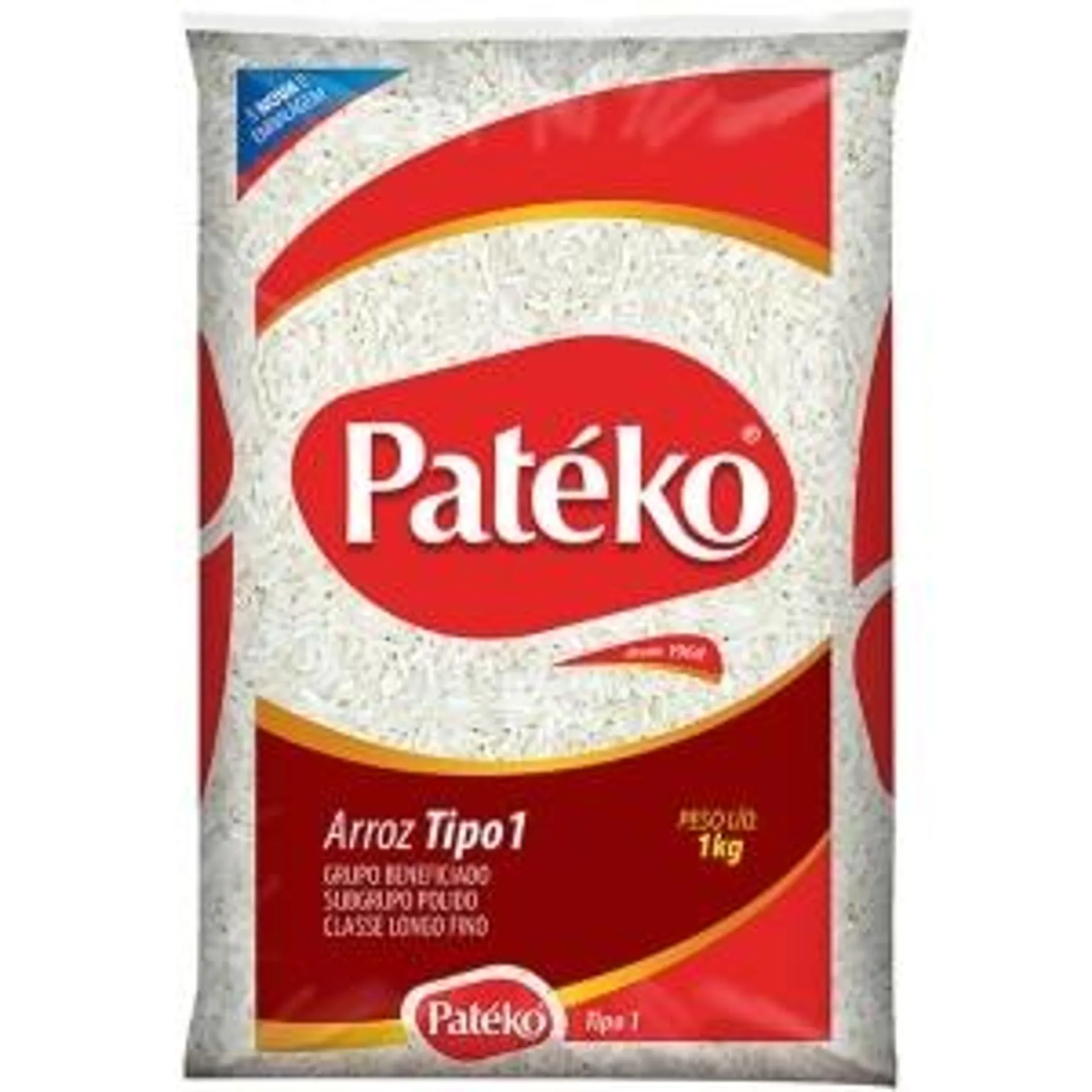 Arroz Agulhinha Tipo 1 Patéko 1kg