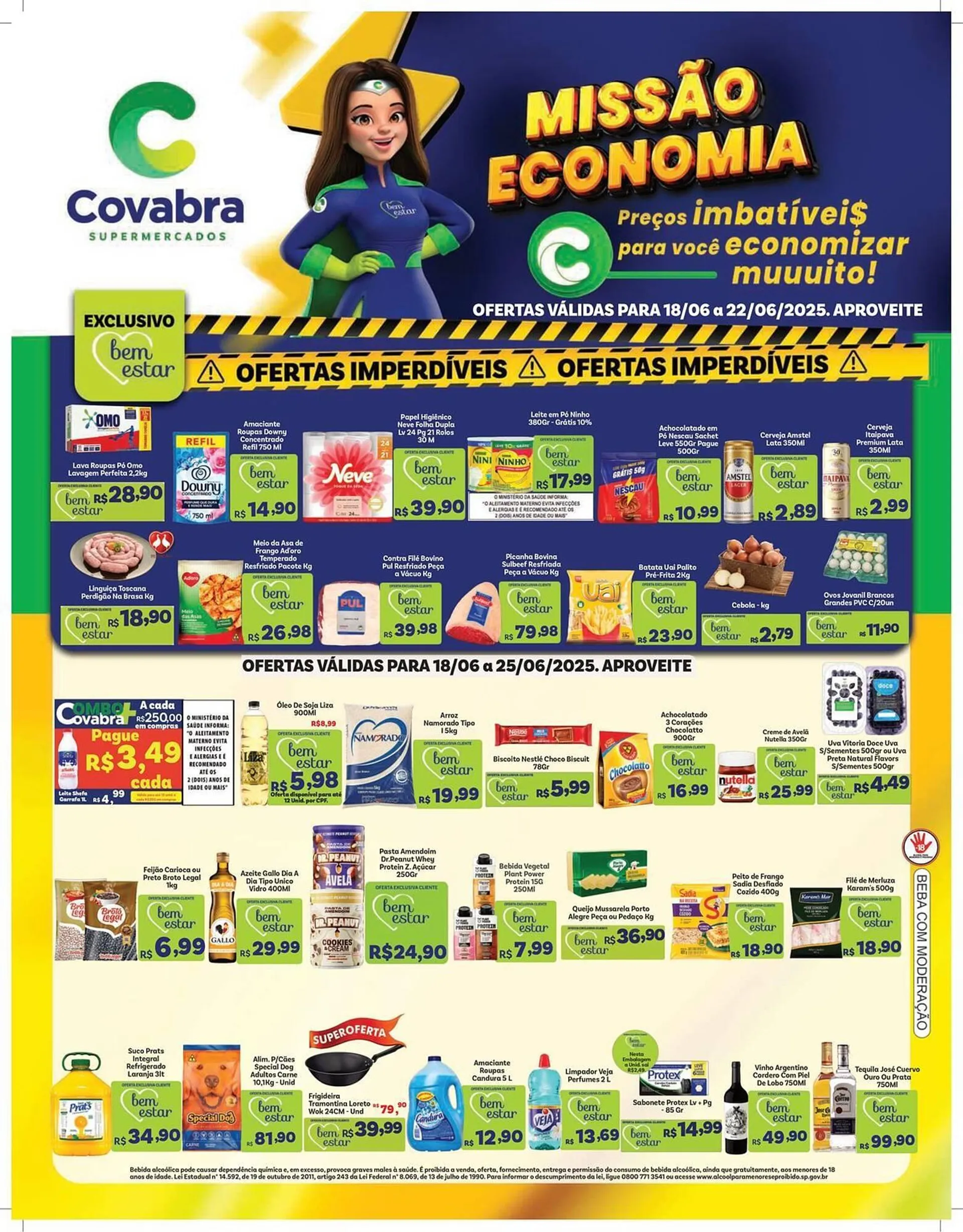 Encarte de Catálogo Covabra Supermercados 18 de junho até 25 de junho 2025 - Pagina 1