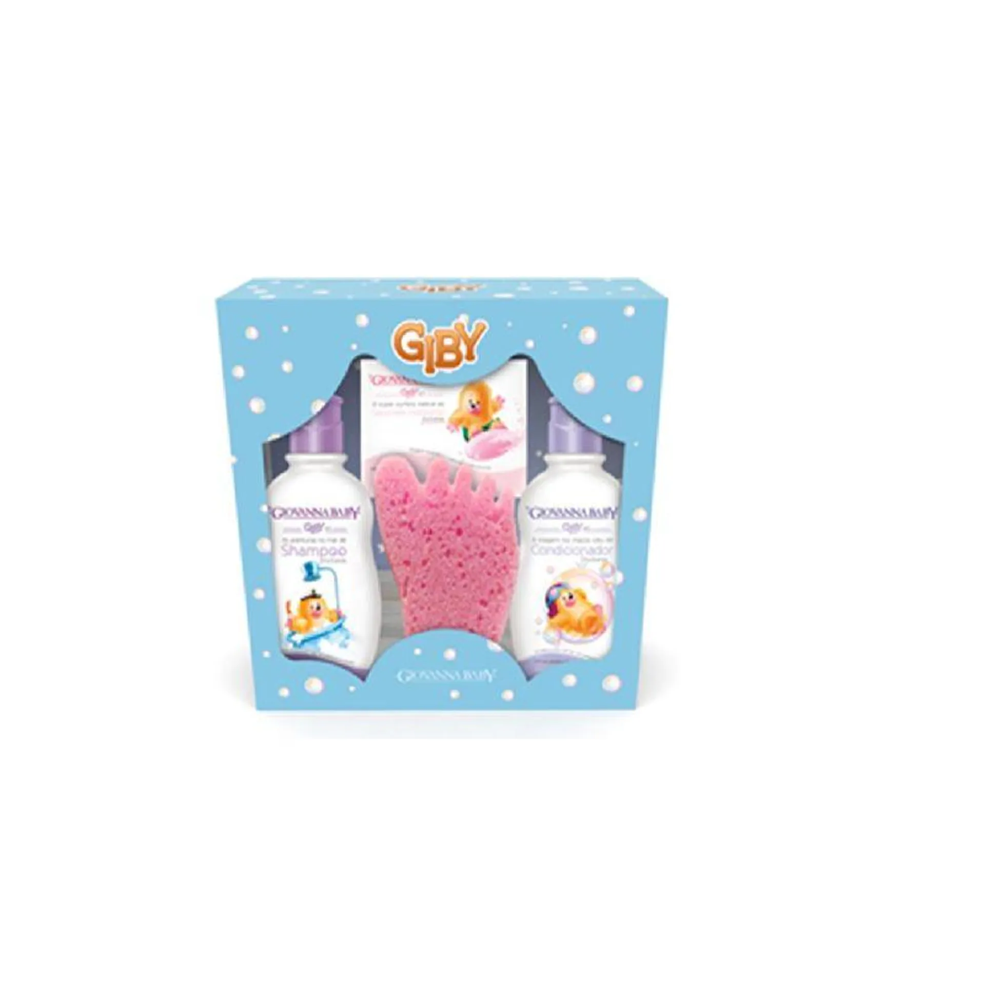 Shampoo+condicionador+sabonete Giby Azul Gratis Esponja