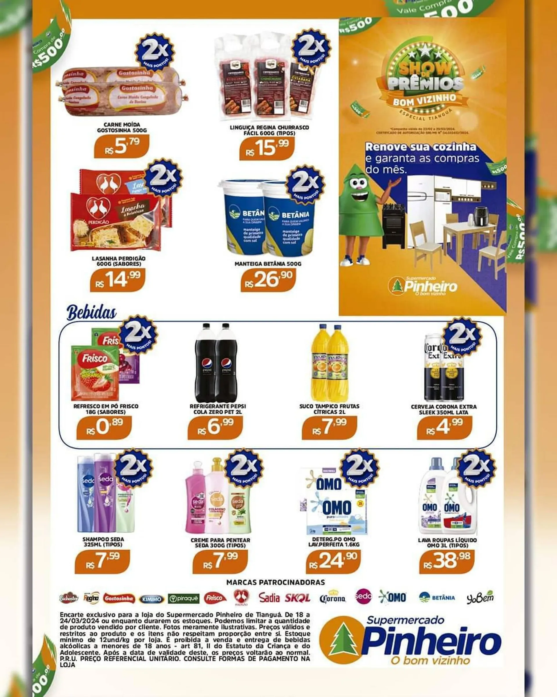 Encarte de Catálogo Pinheiro Supermercado 18 de março até 24 de março 2024 - Pagina 2