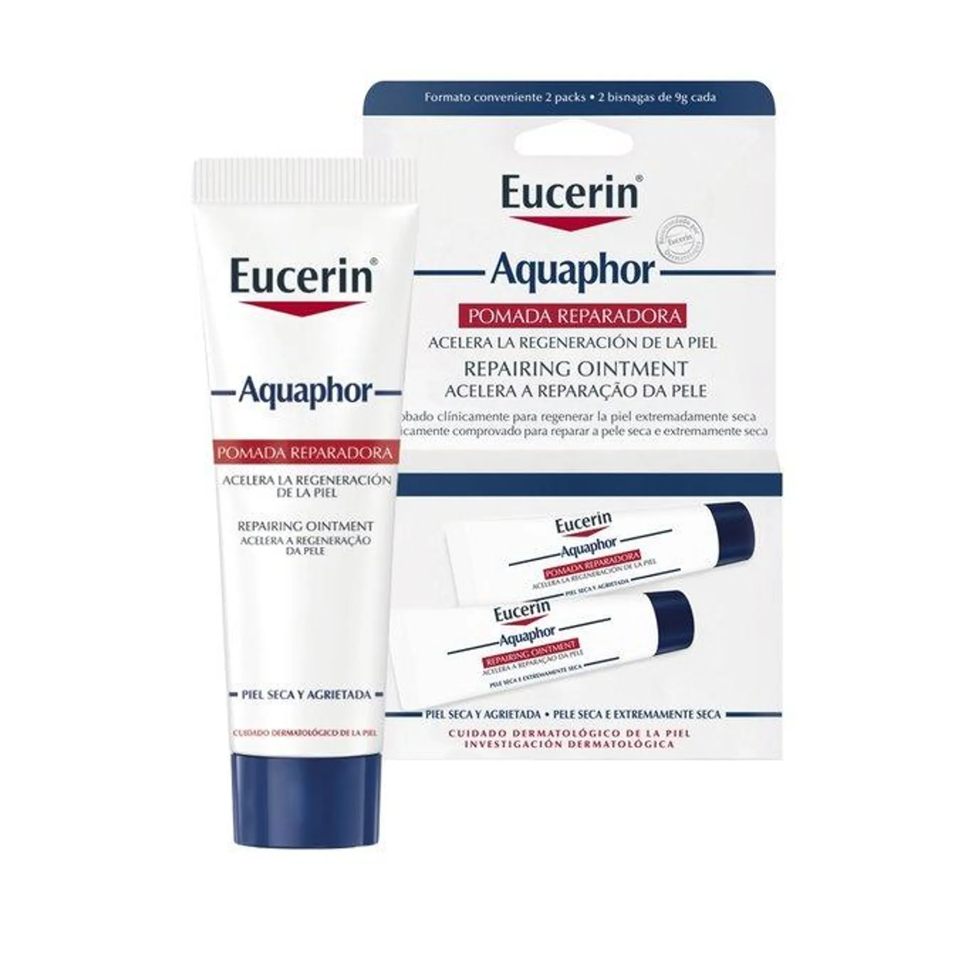 Pomada Reparador Eucerin Aquaphor 2 Unidades 10ml/9g