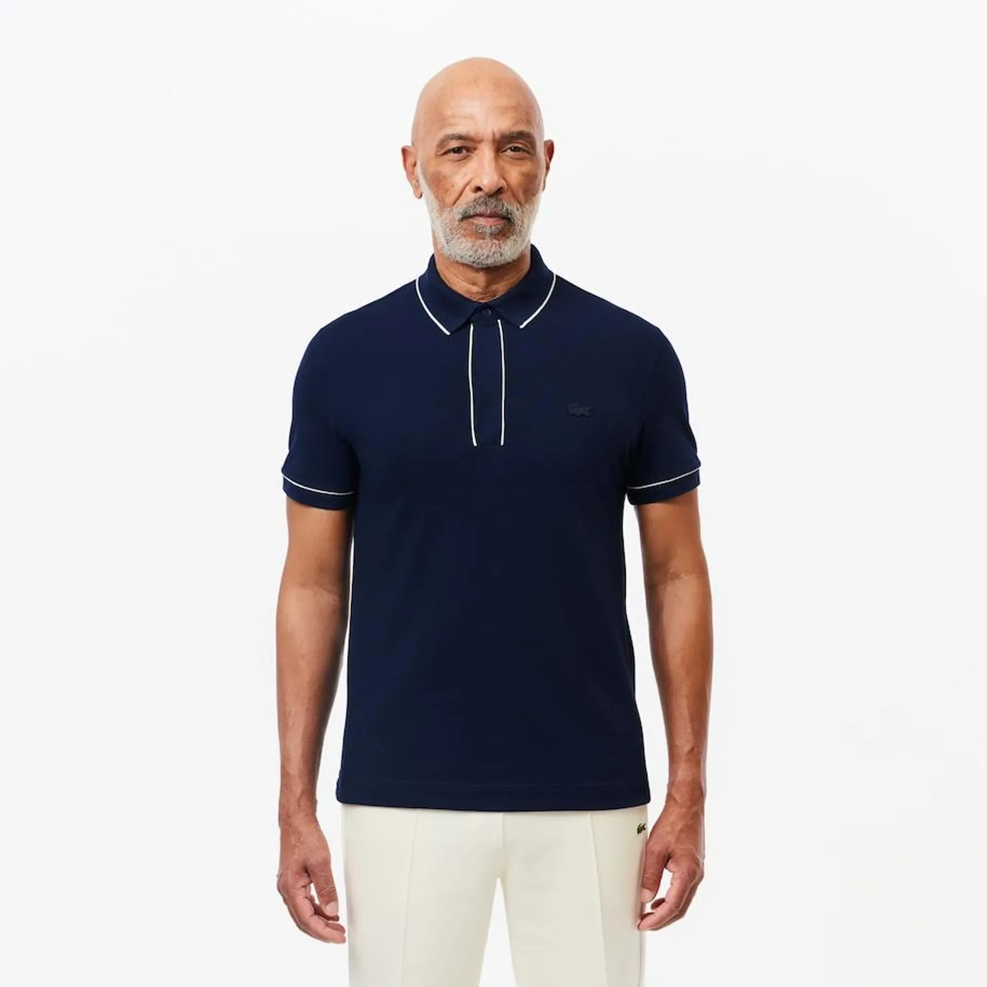 Camisa Polo de Algodão Elástico Smart Paris com Acabamento Contrastante