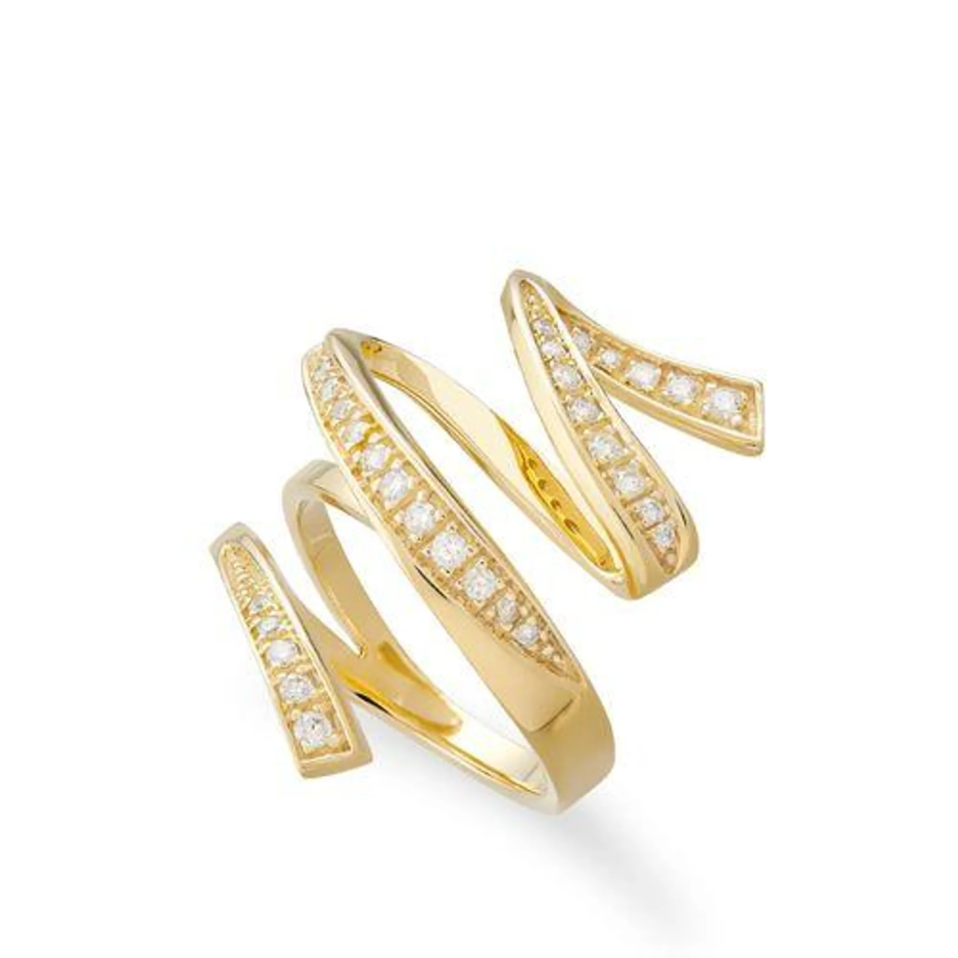 Anel de ouro amarelo 18K com diamantes - Coleção Infinito Singular