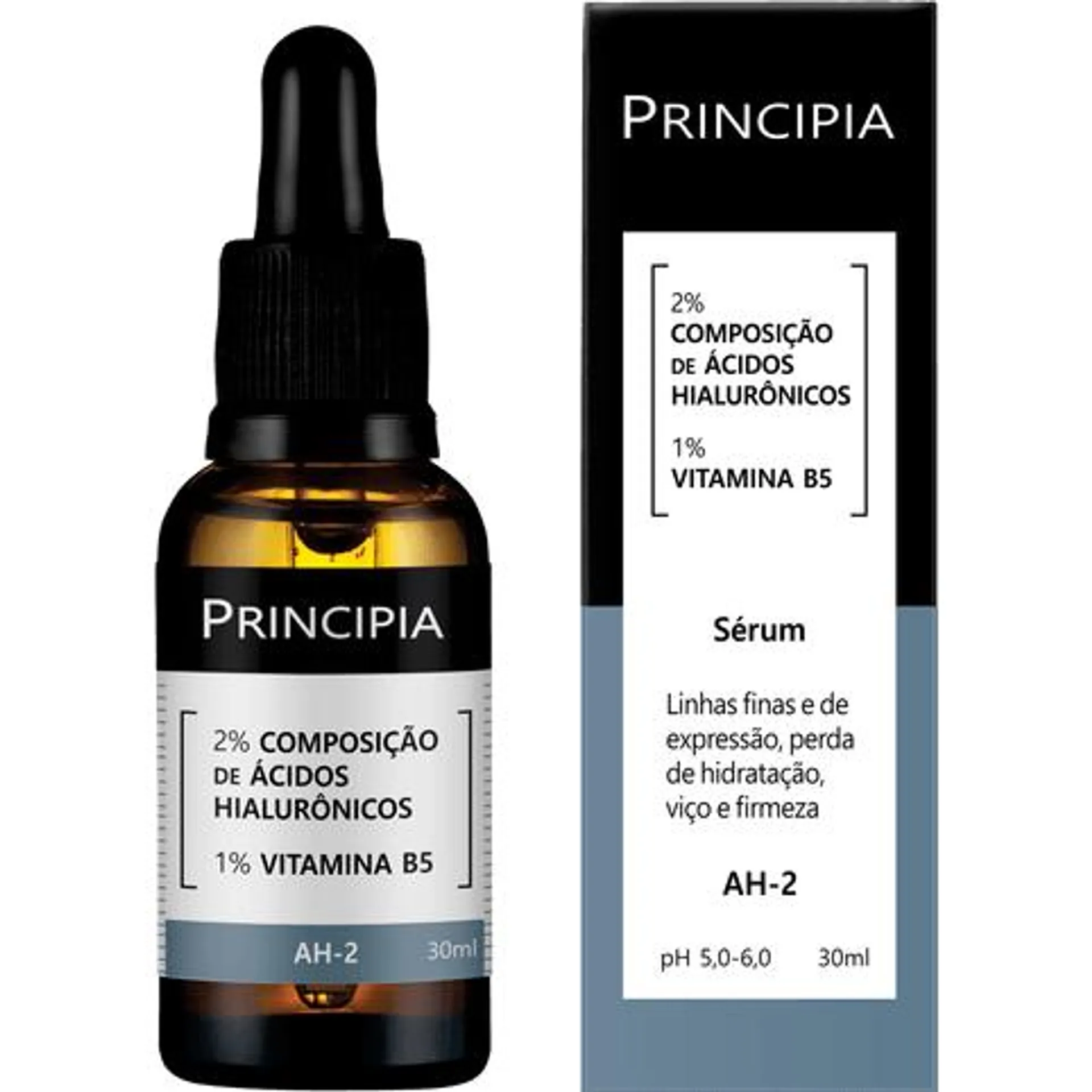 Sérum Facial Principia AH-2 2% Ácidos Hialurônicos + Vitamina B5 Principia Skincar Hidratante Antissinais 30ml