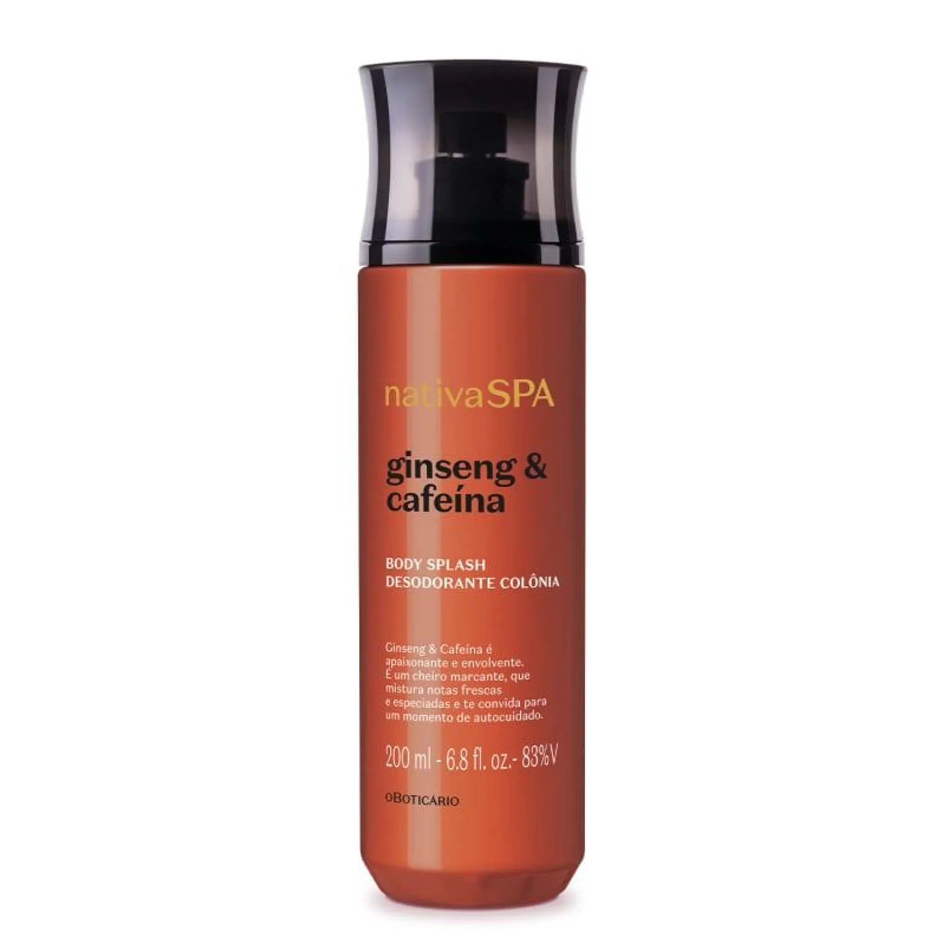 Body Splash Desodorante Colônia Nativa SPA Ginseng e Cafeína 200ml