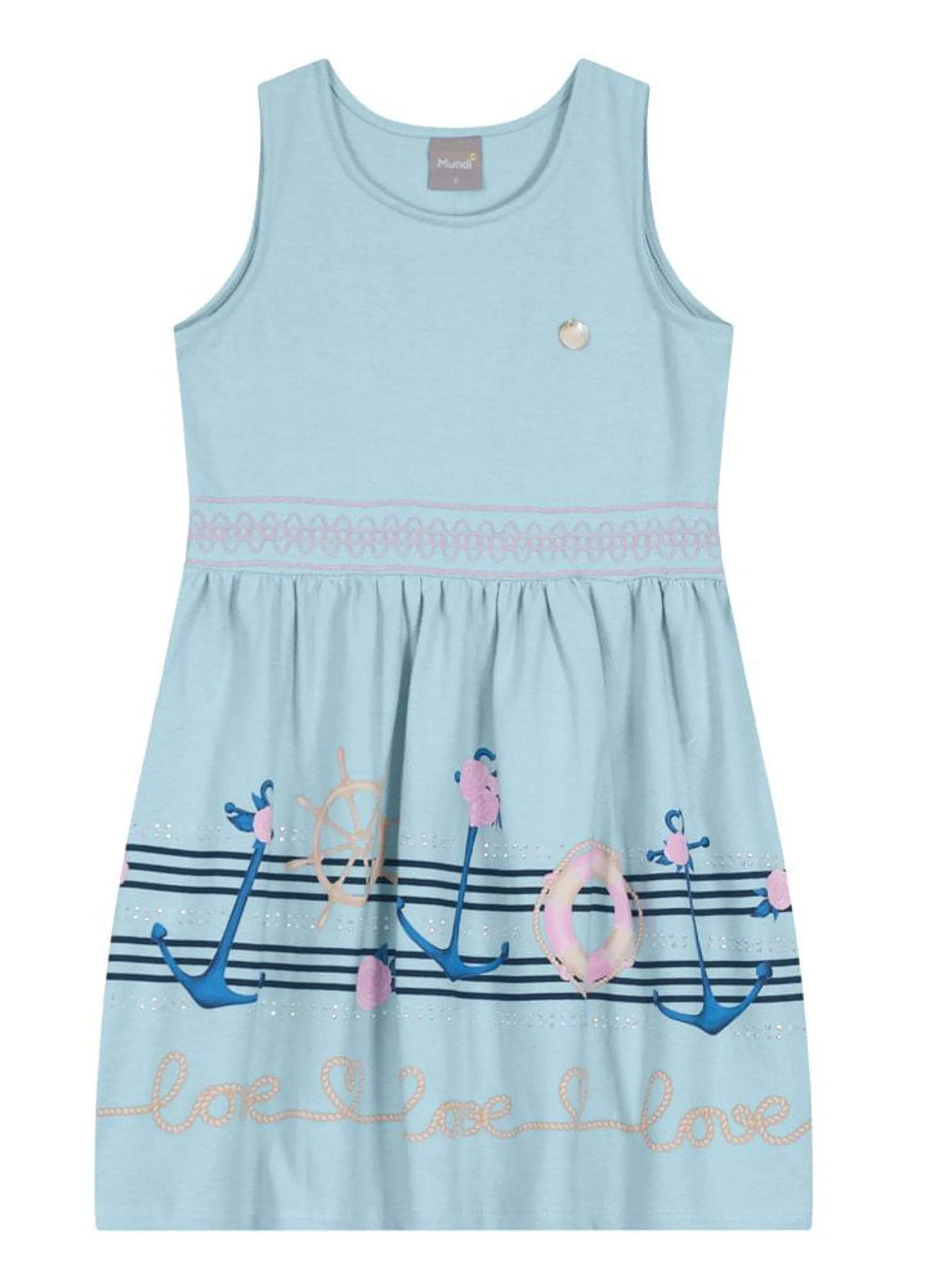 Vestido Infantil em cotton crepe Mundi