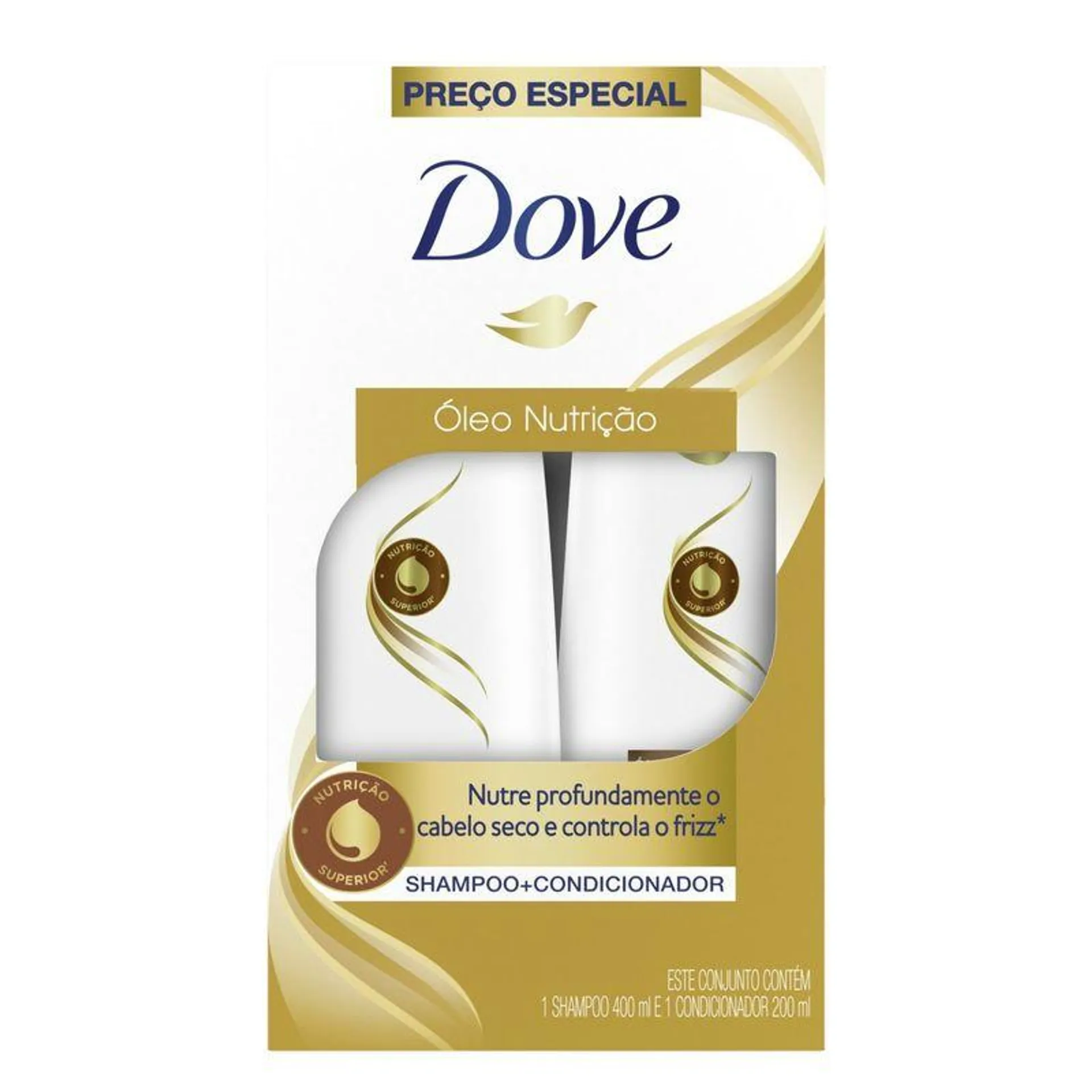 Kit Dove Óleo Nutrição Shampoo 400ml + Condicionador 200ml