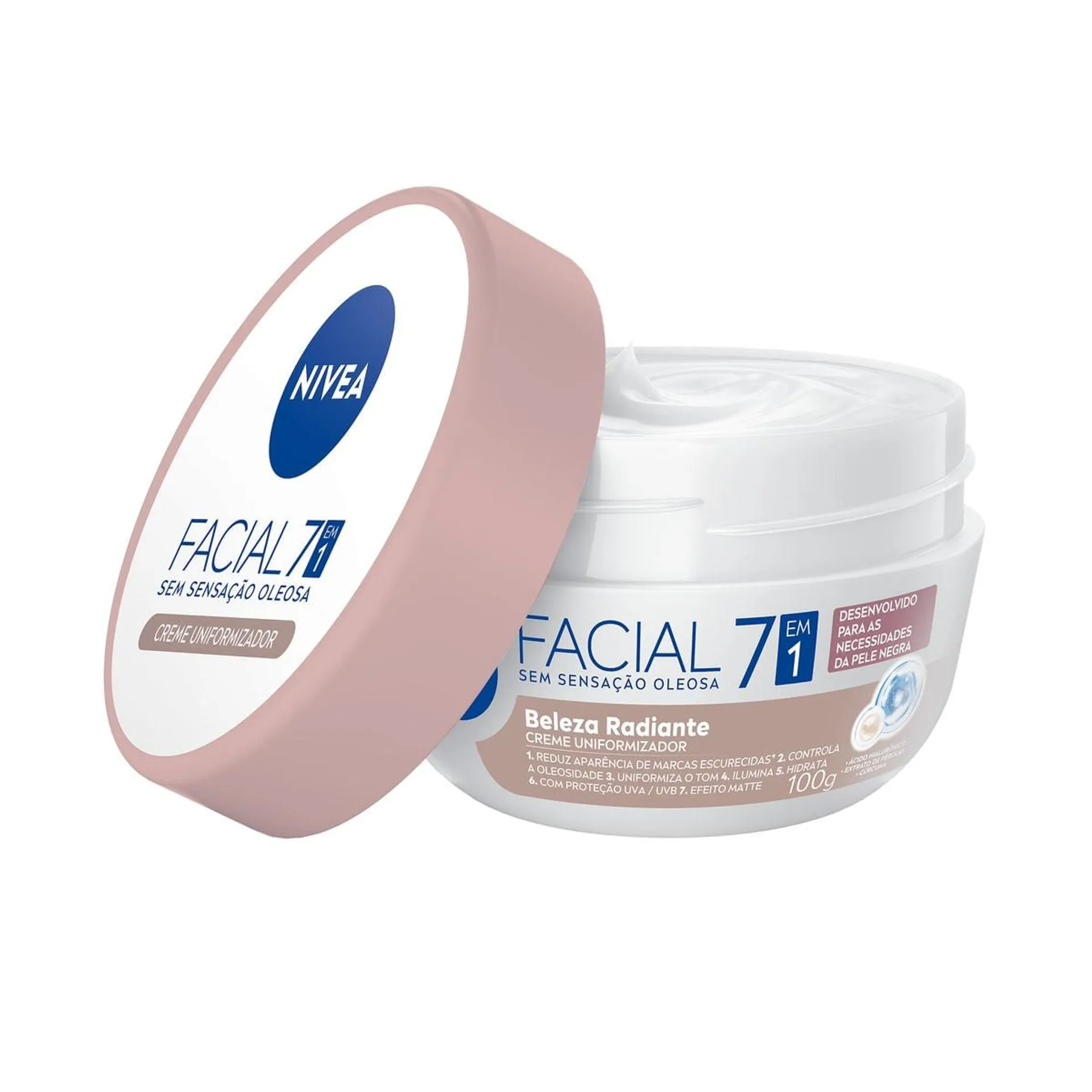 NIVEA Hidratante Facial 7 em 1 Beleza Radiante 100g