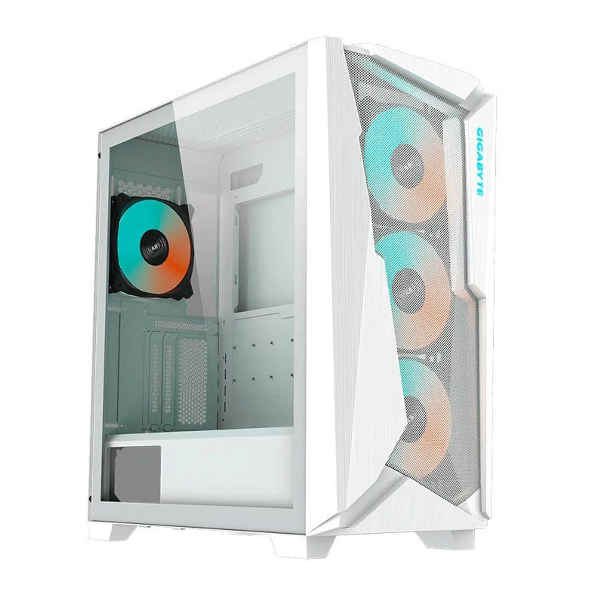 Gabinete Gamer Gigabyte C301 Glass, RGB, Mid-Tower, Lateral de Vidro, 4 Fans, Branco, GB-C301GW