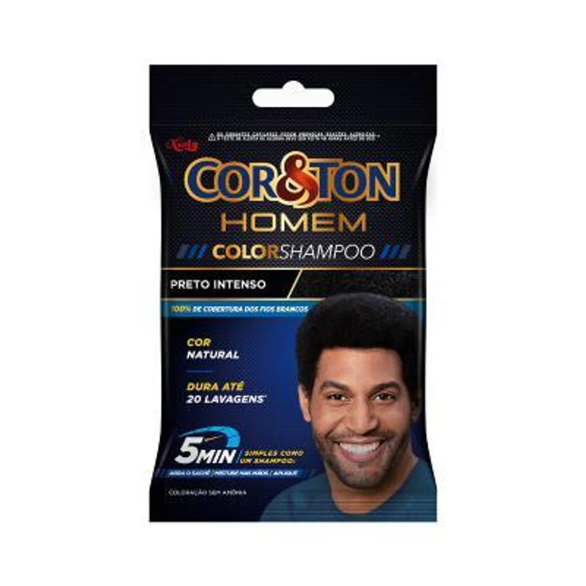 Tintura Cor&Ton Homem Color Shampoo Preto