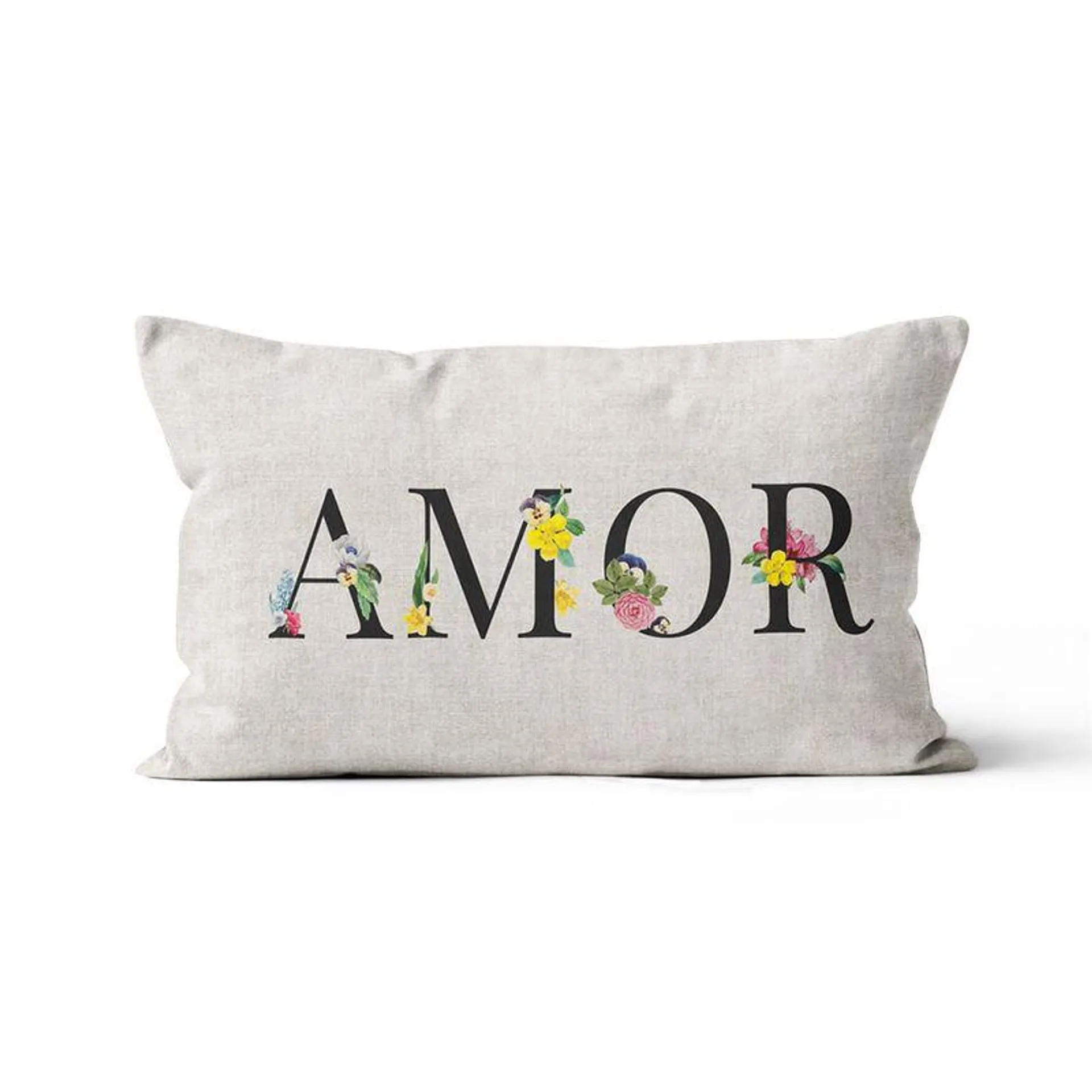 Capa Almofada Oblong Microfibra Amor 30x50cm - Tuti Gottô