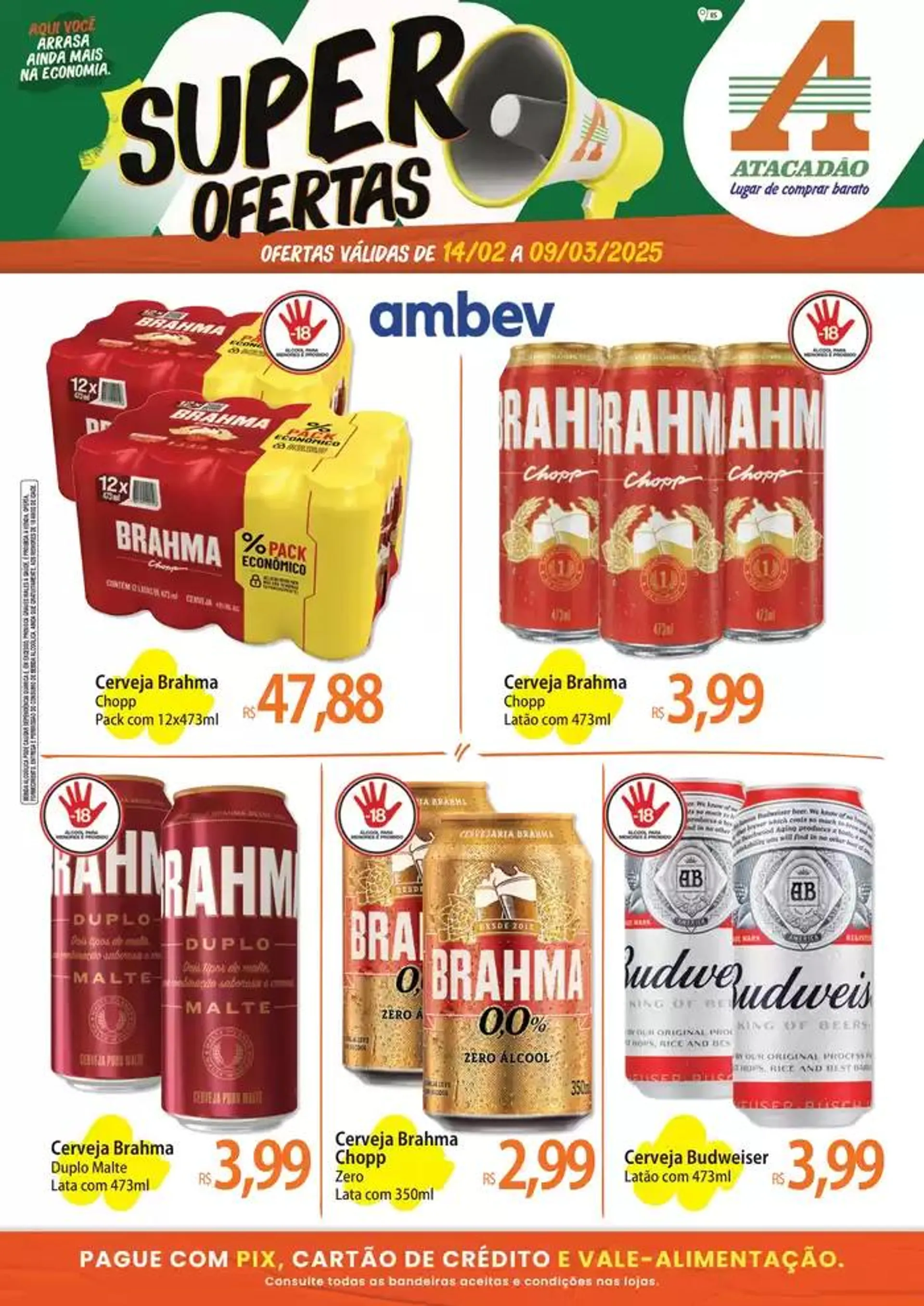 Encarte de Atacadão - Cervejas 14 de fevereiro até 9 de março 2025 - Pagina 1