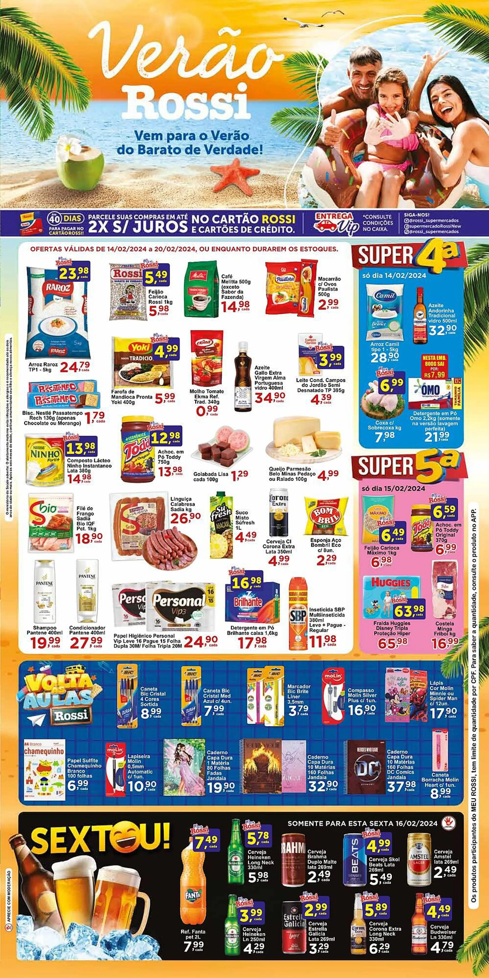 Encarte de Catálogo Rossi Supermercado 14 de fevereiro até 20 de fevereiro 2024 - Pagina 1